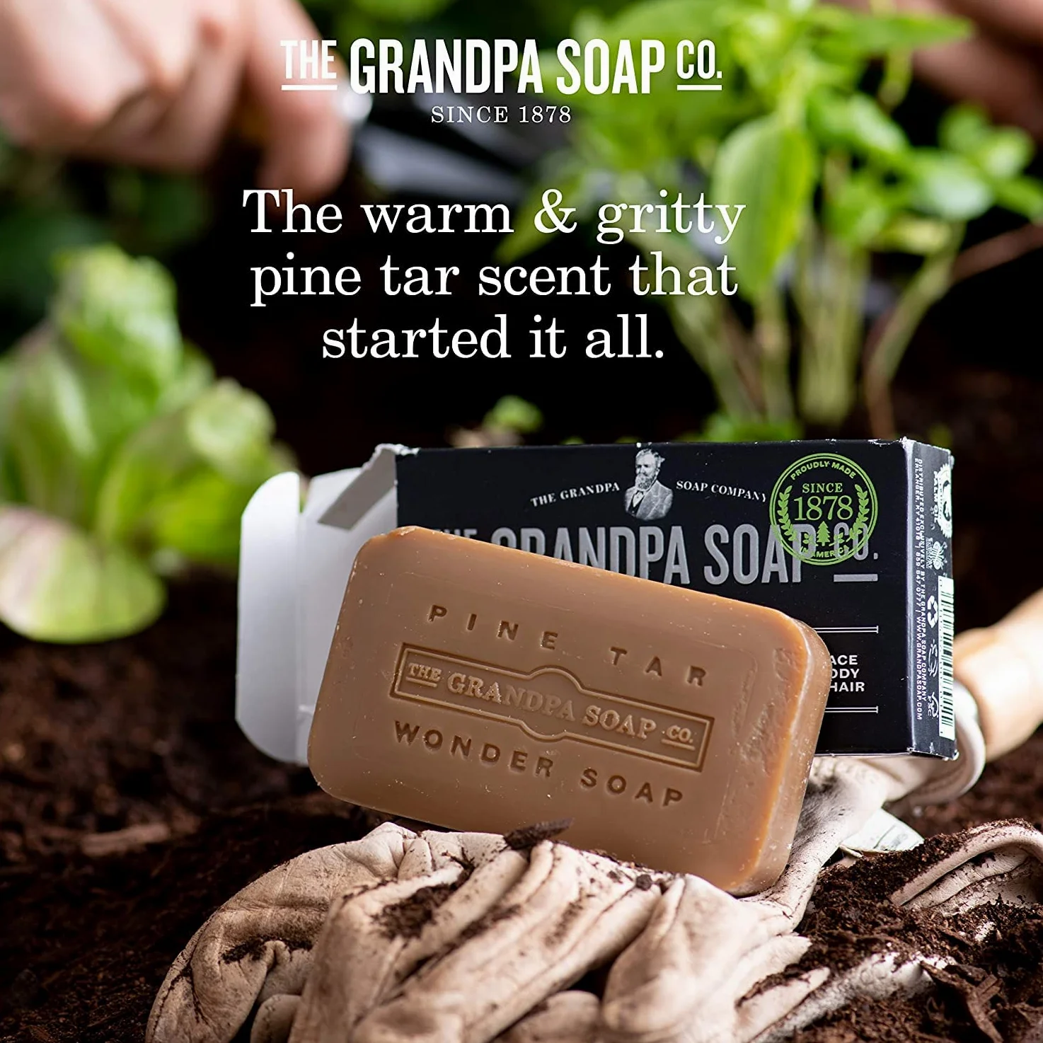 Grandpa's Pine Tar Soap - Jabón de brea de pino (aprox. 120 g, lote de 2)(aprox. 240 ml)