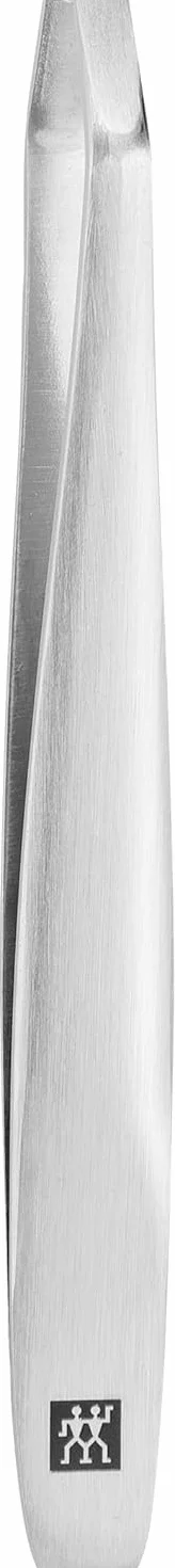 ZWILLING Pinzas anguladas depilación cejas puntas rugosas hipoalergénicas pulidas plata 90 mm