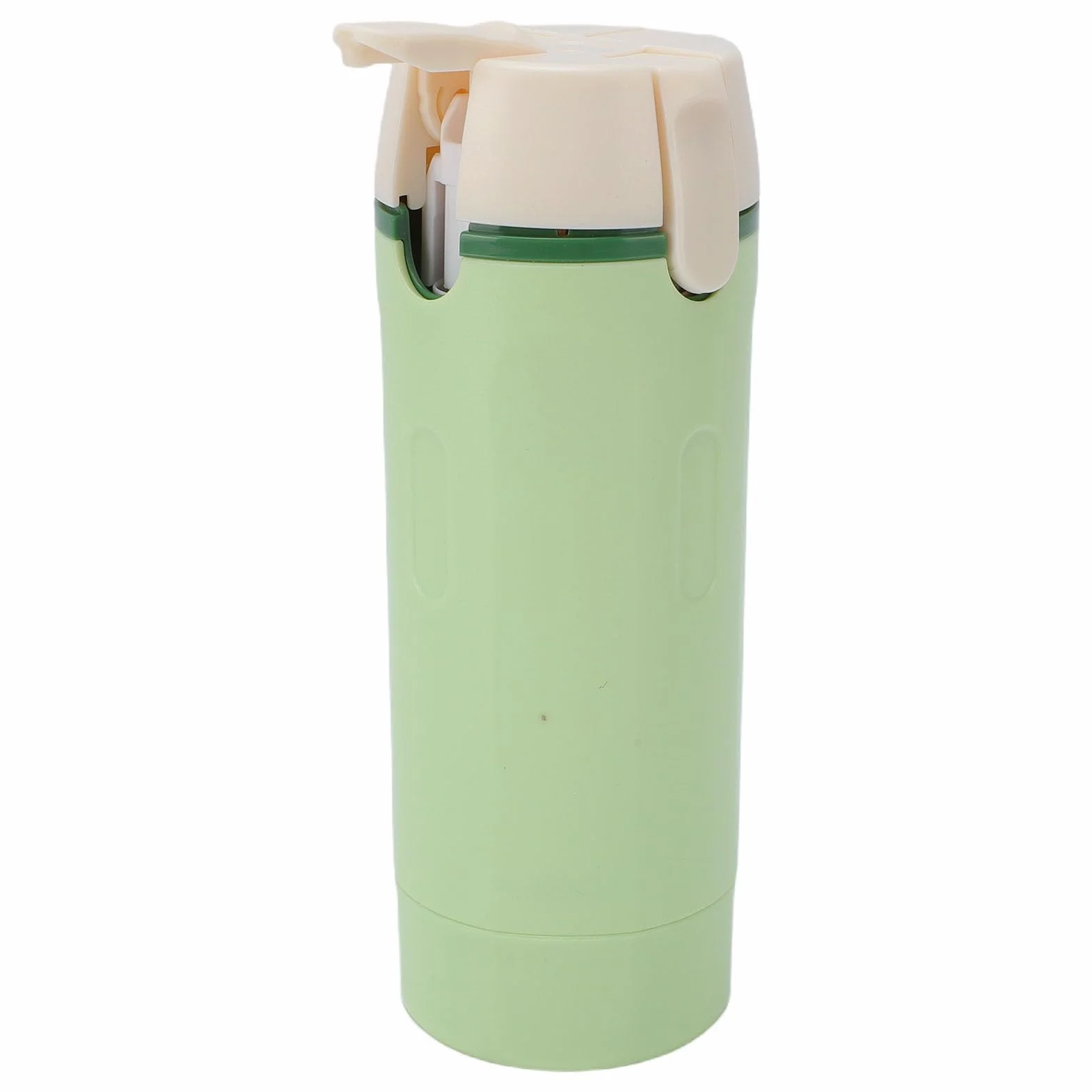 Tosuny Dispensador de Viaje Práctico 4 en 1, Contenedor con Bomba de Cosméticos Portátil a Prueba de Fugas para champú, Loción, Crema, Gimnasio, Vacaciones, ABS Pet (Green)