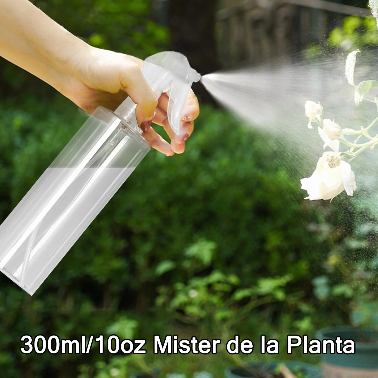 Paquete de 3 Botellas Spray Plásticas 300ml, Botella Pulverizadora de Niebla Fina Reutilizable