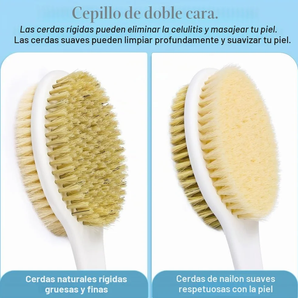 Cepillo Ducha Espalda Mango Largo 44cm Corporal Baño Húmedo Seco