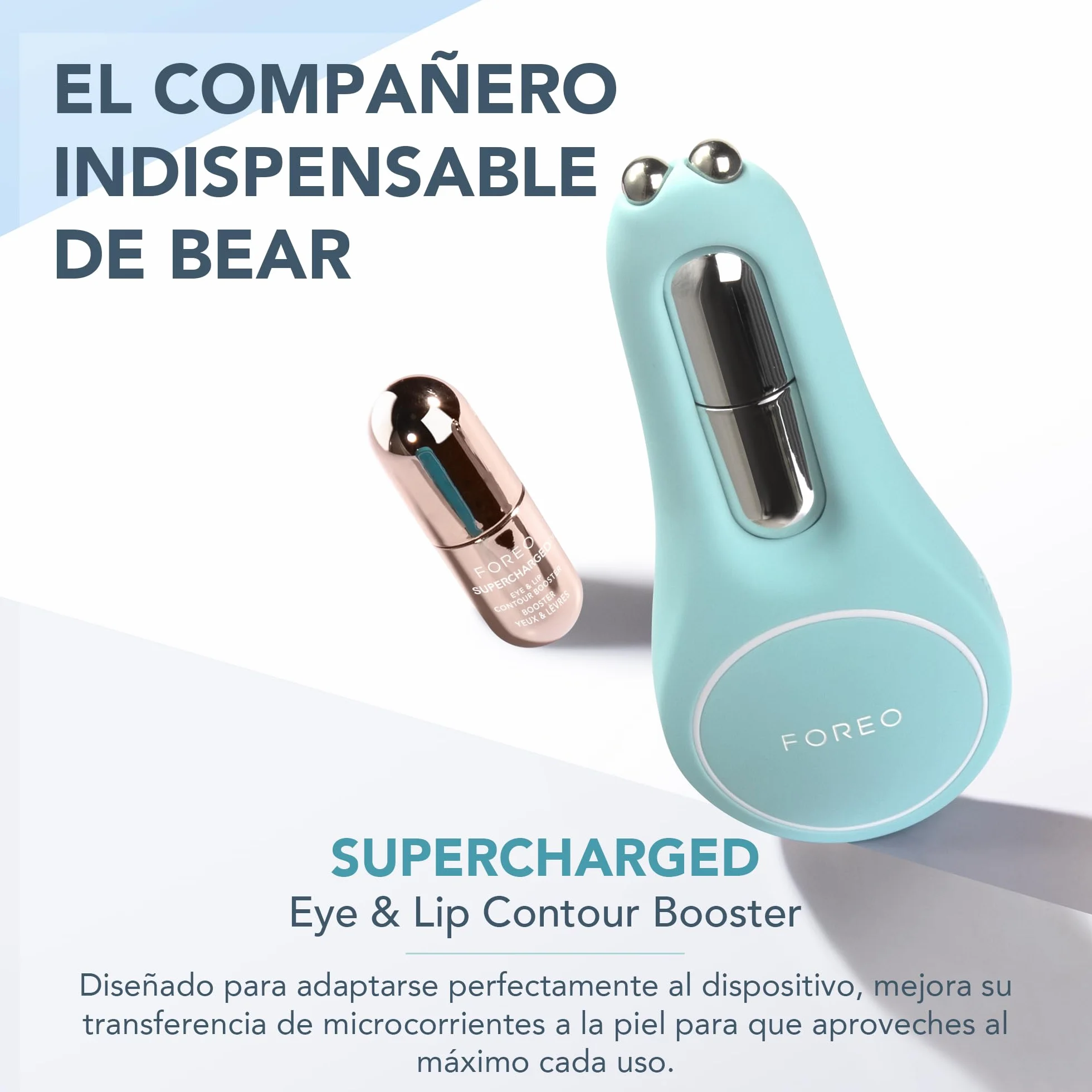 FOREO Set a Wink 'n' a Smile - BEAR 2 eyes & lips microcurrent device + 3x3.5 ml serum SUPERCHARGED Eye & Lip Contour Booster - anti-dark circles and lip plumping treatment