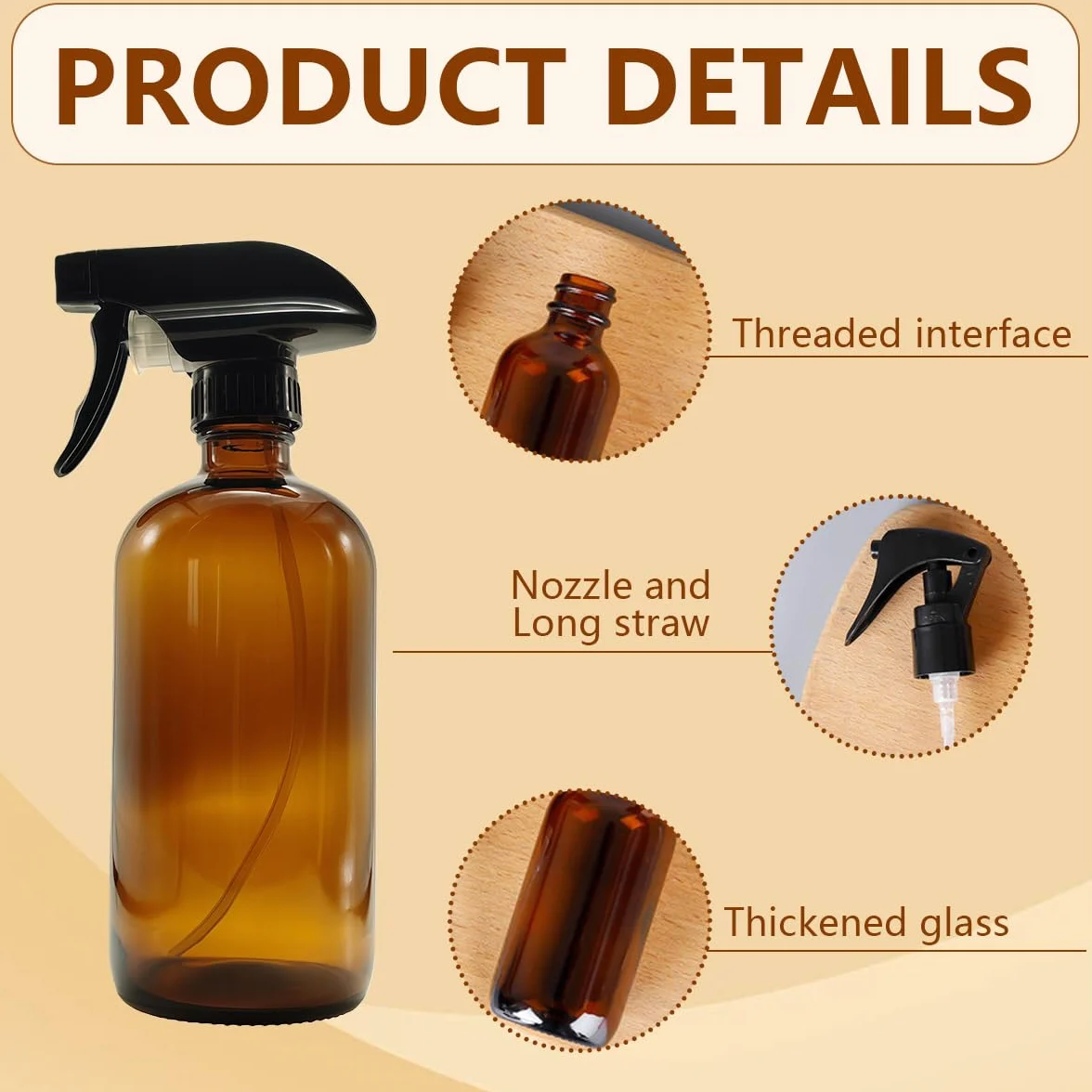 Botella de aerosol Boston 250 ml, tarro de maquillaje, contenedor cosmético para aceites esenciales, perfumes, aromaterapia