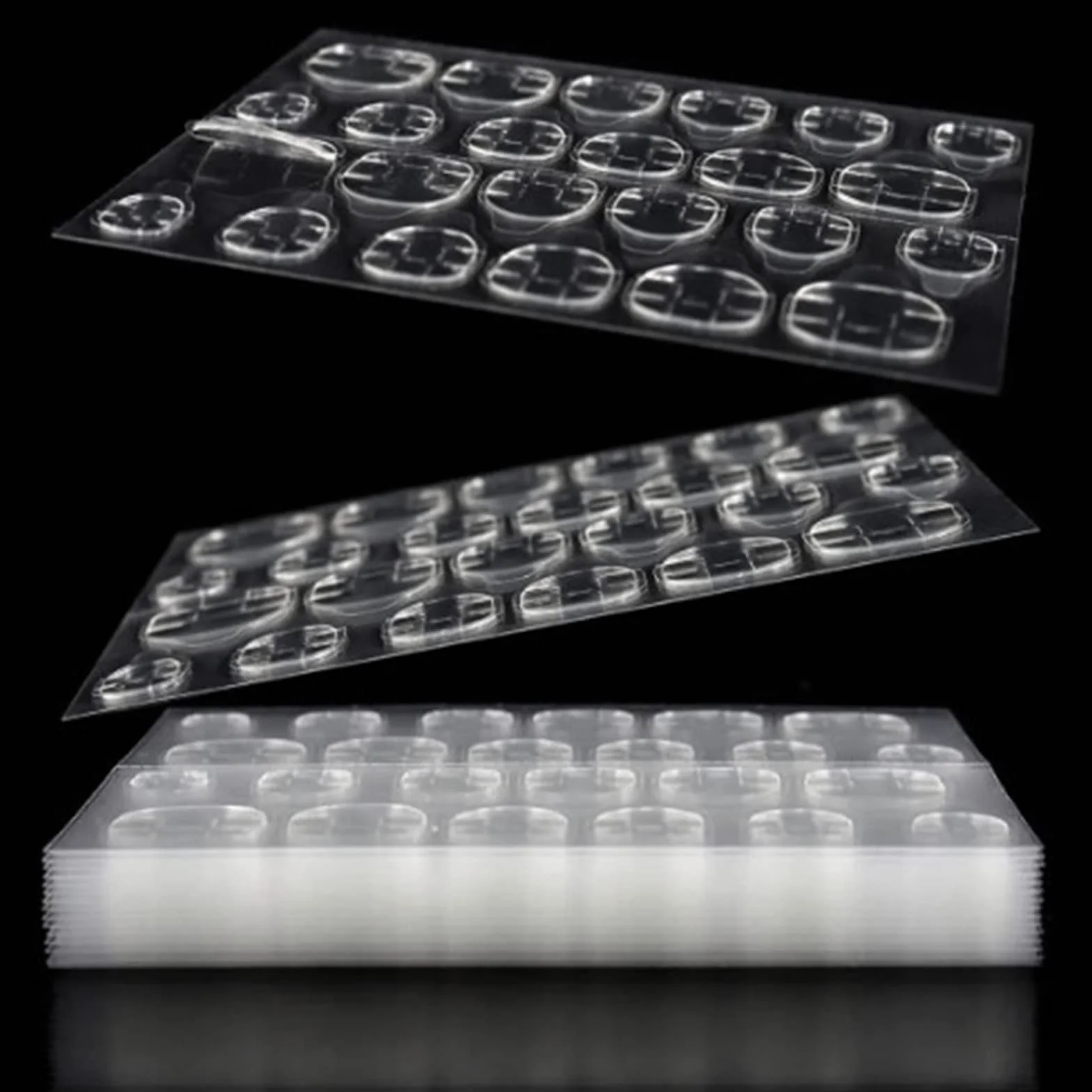 Naroote Pestañas Adhesivas de Uñas de Doble Cara Transpirables para una Fácil Eliminación, 50 Hojas de Pegatinas Finas de Pegamento para Uñas para una Manicura Duradera