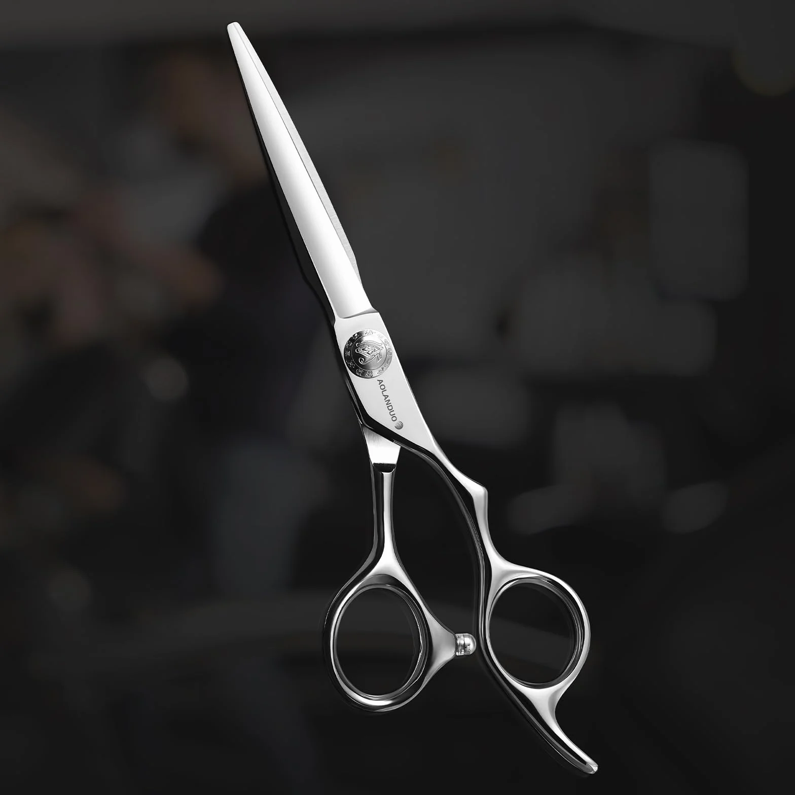 Tijeras profesionales de corte de pelo acero inoxidable japonesas borde convexo ergonómicas para diestros