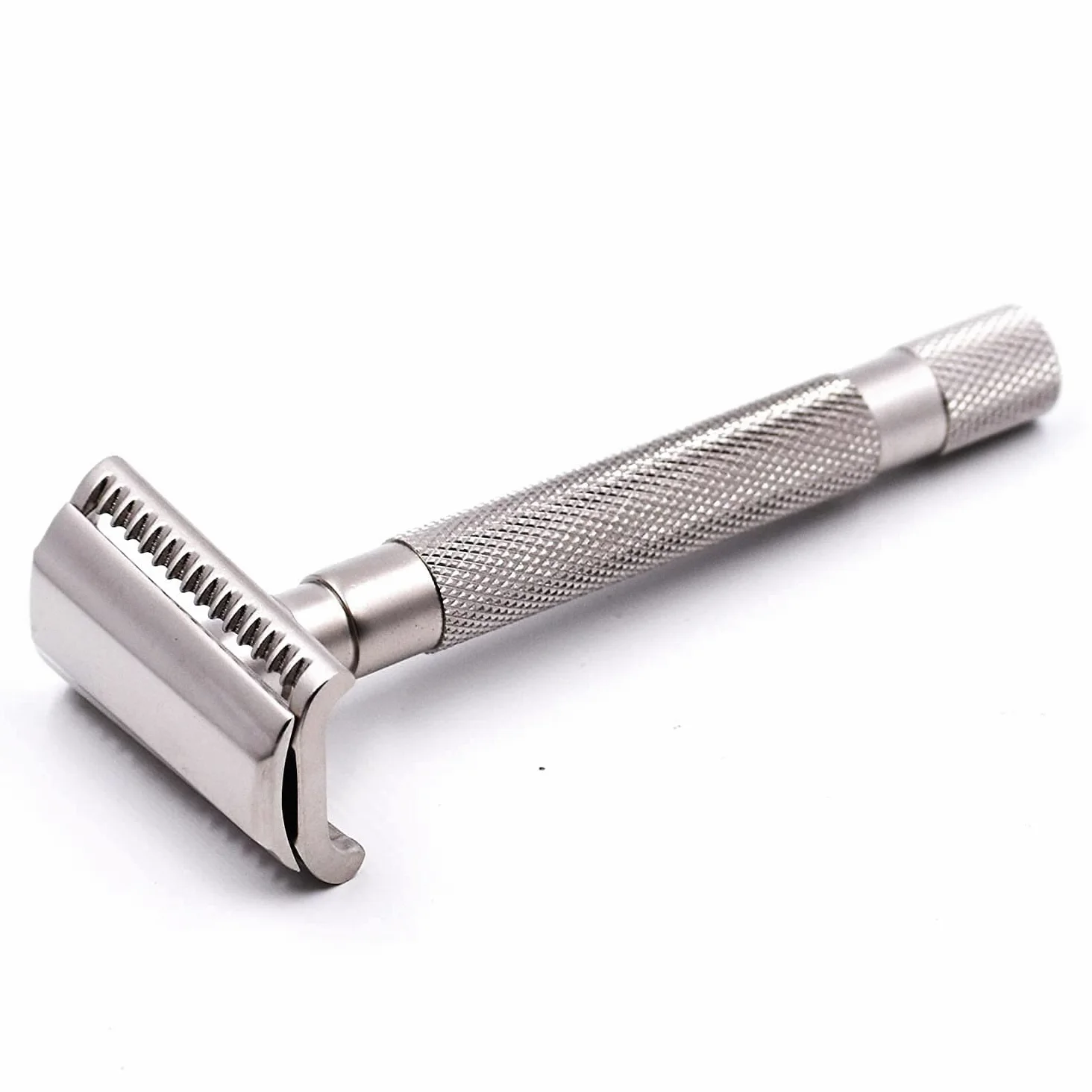 Parker - Maquinilla de afeitar semiinclinada de seguridad, acabado en oro rosa, elegante para piel sensible, cabeza inclinada + 5 cuchillas Parker para resultados suaves