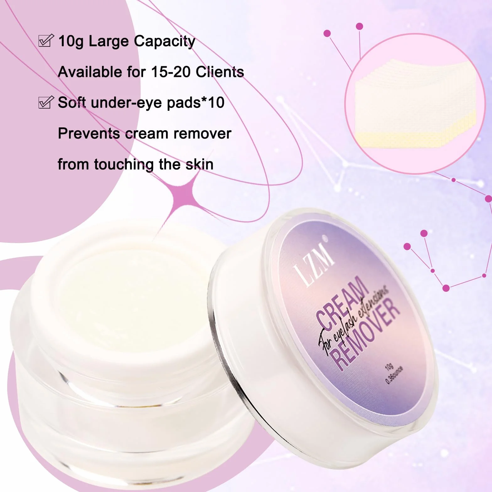 LZM Crema Removedor De Pestañas Removedor De Pegamento 10g Extensión De Pestañas Eyelash Extension Remover Lash Remover Removedor De Pestañas Pelo a Pelo