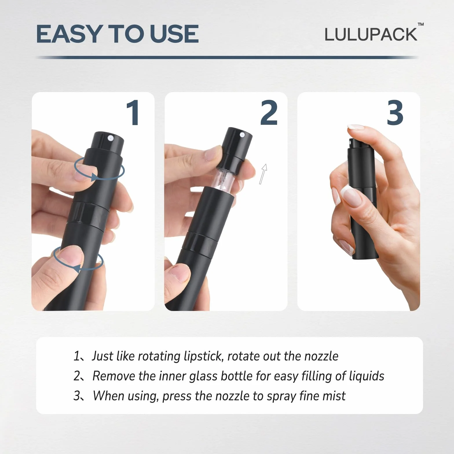 Lulupack 8ml Portátil Recargable Perfume Atomizador, Viaje Pulverizador, Botella Spray 6pcs Multicolor