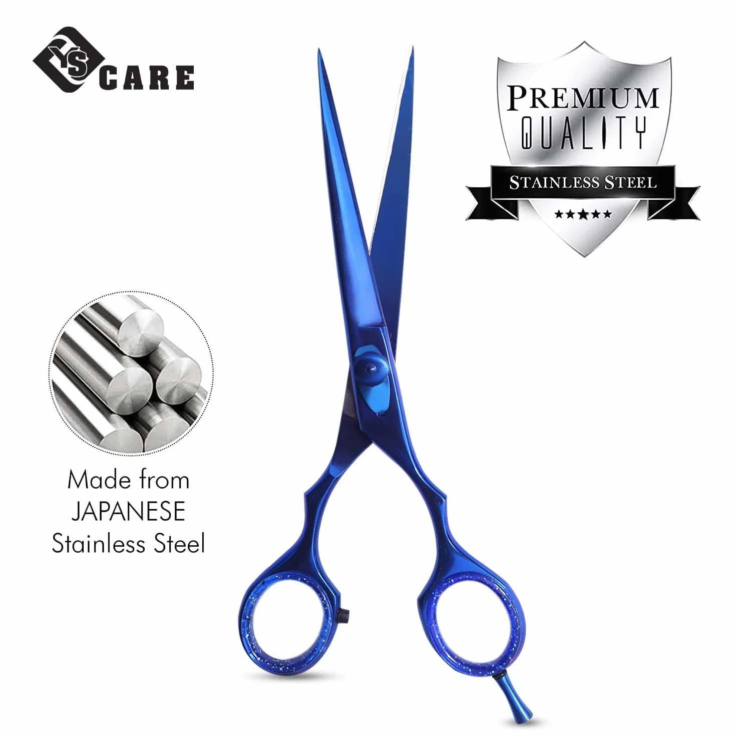 Tijeras de Peluqueria Profesional Acero Inoxidable 6.5 Pulgadas Azul