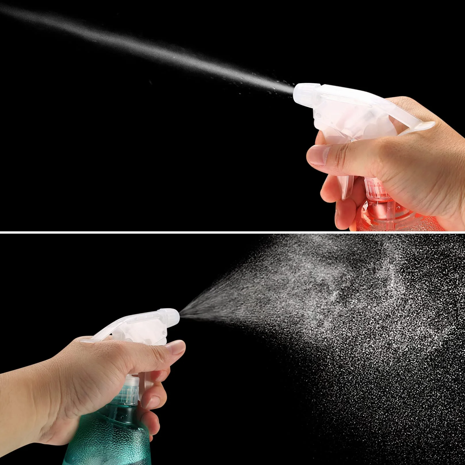Botellas de pulverización 500 ml plástico para limpieza hogar jardín - rosa/verde