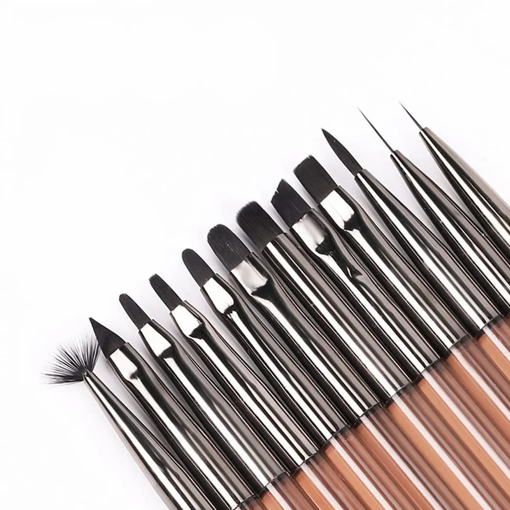 Pinceles para pintar al óleo, juego de pinceles para diseño de varilla Tawny acrílica para decoración de uñas, pluma de dibujo para tallar de cristal, pinceles para pintar en gel de fototerapia, her