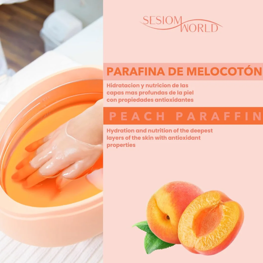 Sesiomworld Parafina para Tratamientos Manos y Pies con Aroma de Melocotón 1000 ml 1 Unidad 750 g