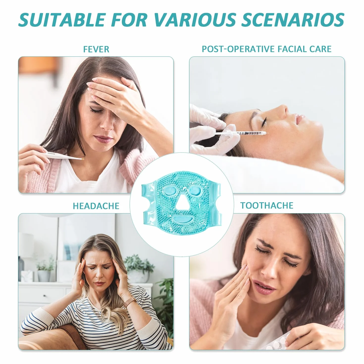 Máscara Refrescante de Gel para Ojos y Rostro Reutilizable