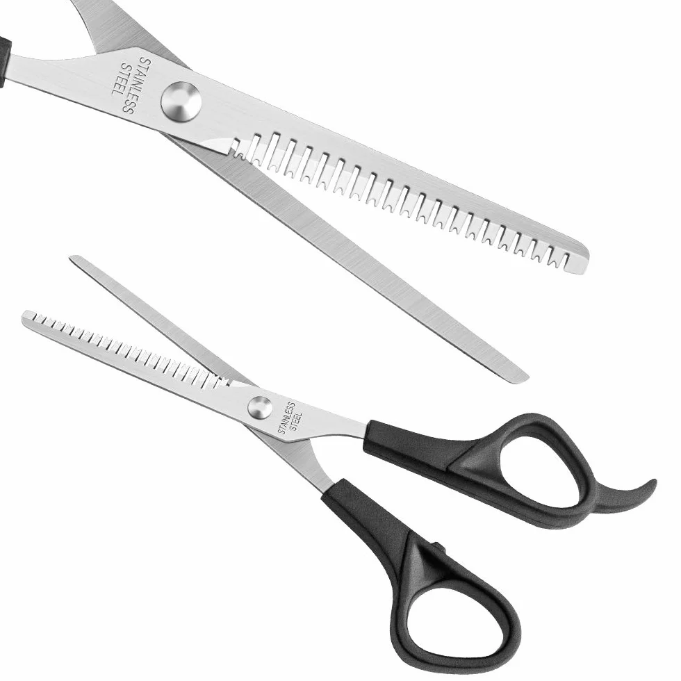 Tijeras de Entresacar Acero Inoxidable 6 Pulgadas Mango ABS Negro