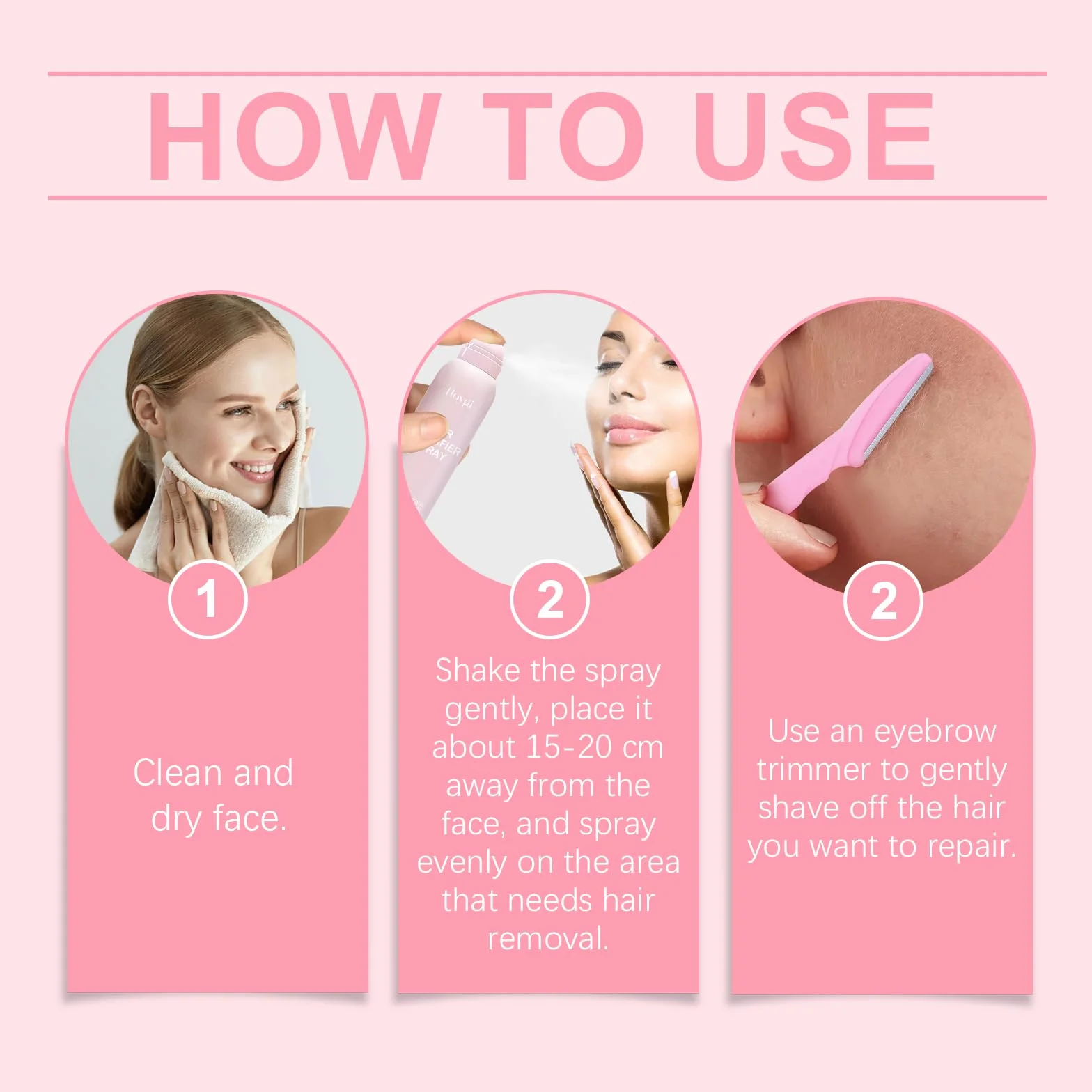 Spray Identificador de Vello Facial,Hair Identifier Spray For Face Dermaplaning,Face Hair Identifier Spray,Skin Body Dermaplaning Spray,Spray Identificador de Cabello para Afeitado Facial (Rosa)