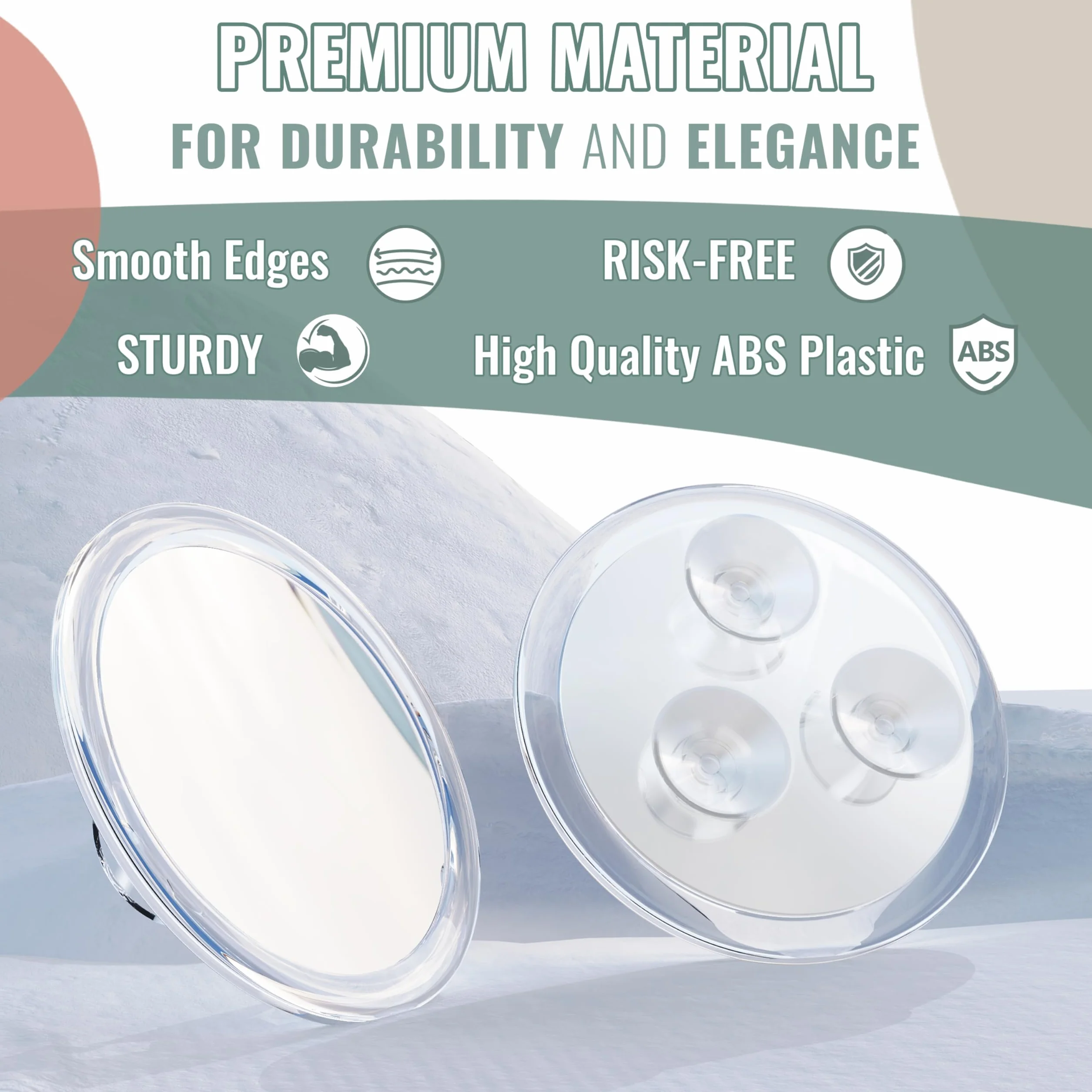 Auxmir Espejo de Aumento 30X 15cm con 3 Ventosa, Espejo de Maquillaje para Pared Baño