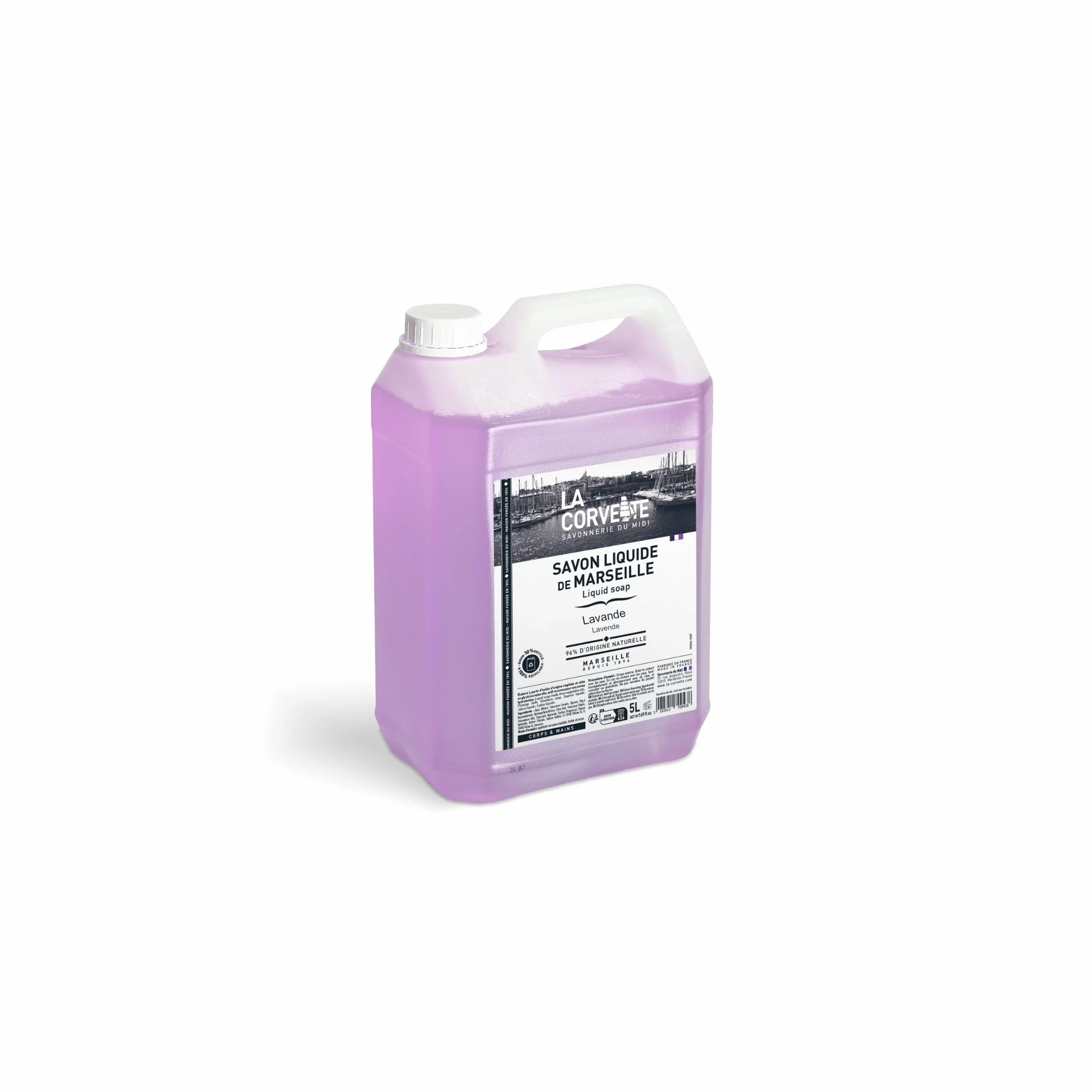 La Corvette Jabón Líquido de Marsella Lavanda 5L 96% Ingredientes Naturales Extra Suave