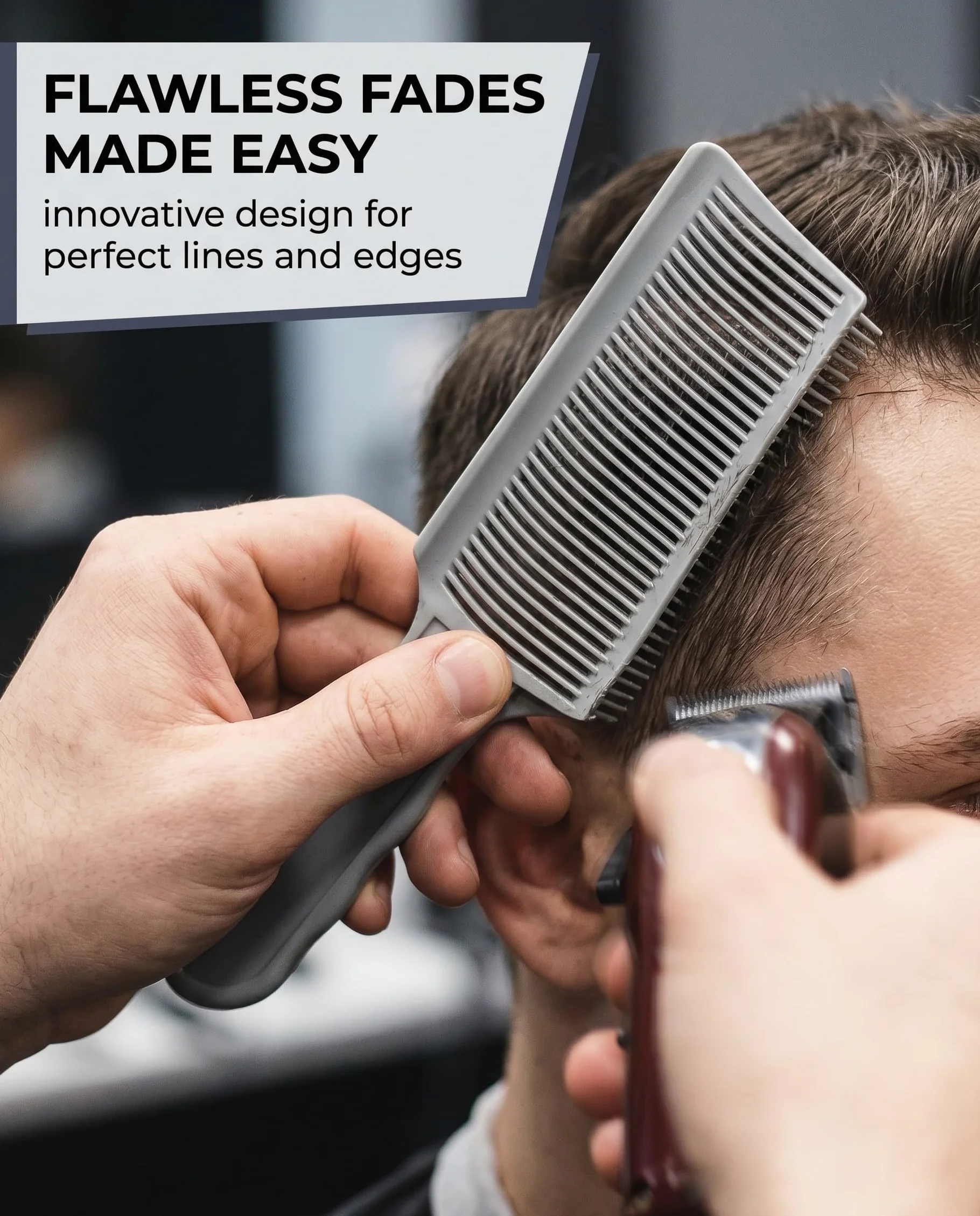 Plantilla ajustable para cortar el pelo, cinta de silicona curva, 4 piezas, negro