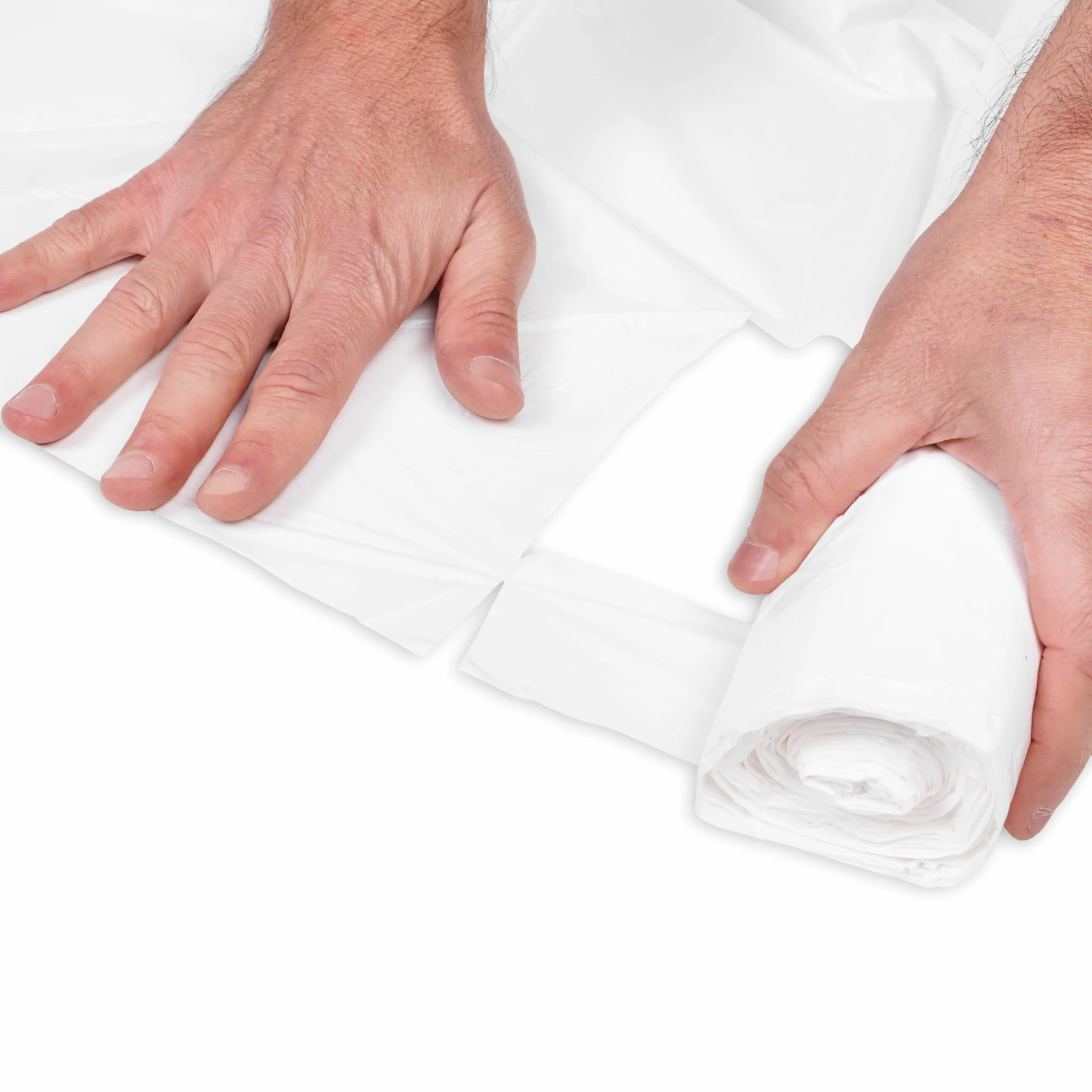 Areso Capas Desechables para Peluqueria 100 Unidades en Rollo, Capa de Plastico para Tinte de Pelo, Color Blanco