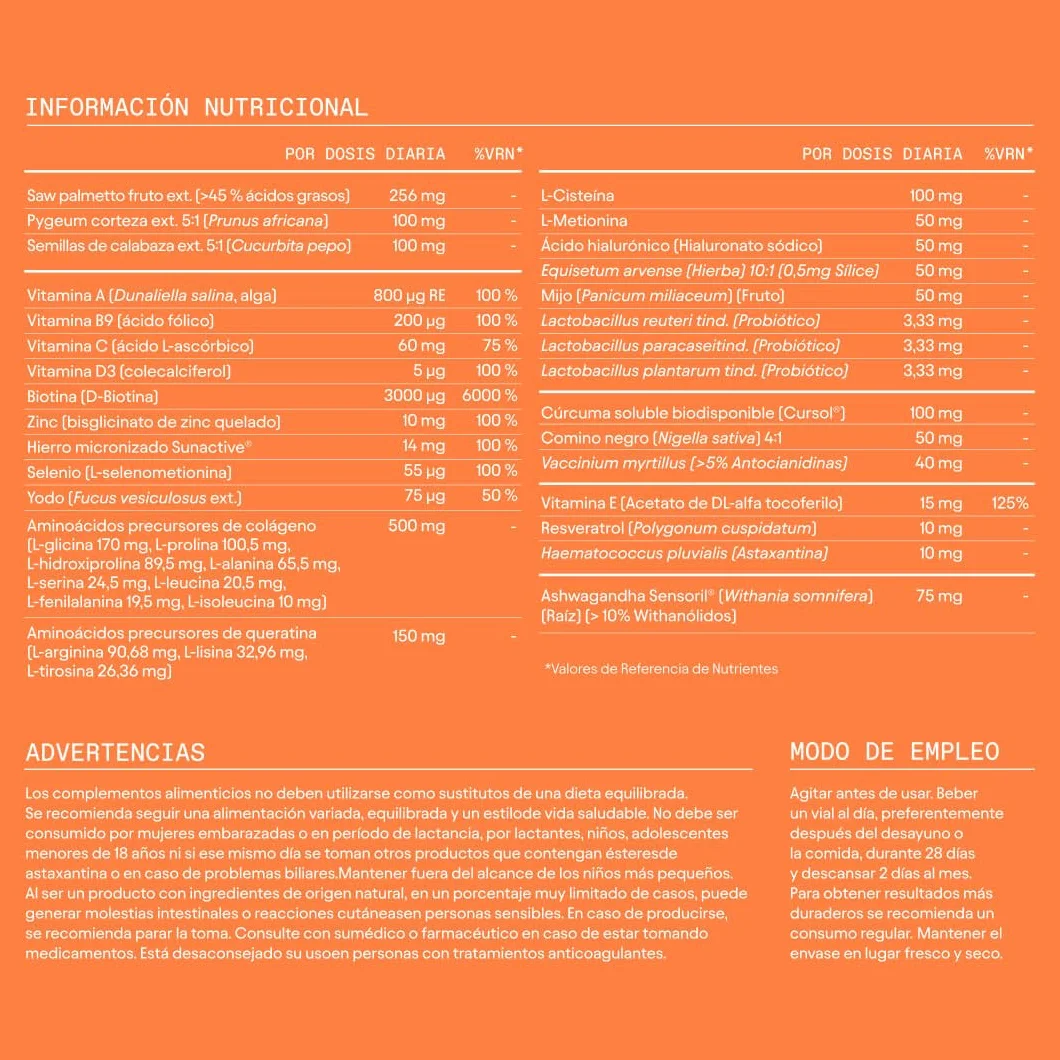 Olistic Complemento Alimenticio Anticaída de Cabello 28 Ampollas Vegano Sin Gluten