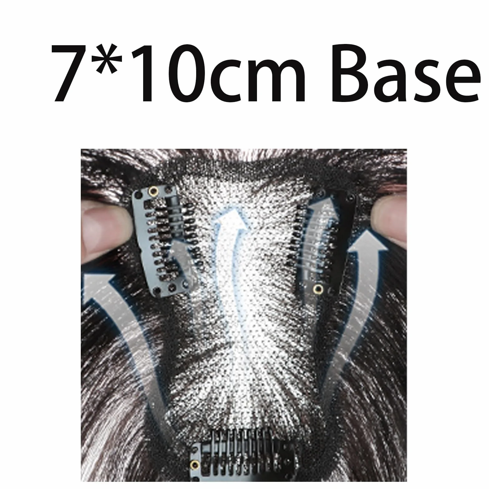 25 Cm Adornos for El Cabello Con Flequillo Francés Pedazo De Cabello Humano for Mujeres 7 X 10 Cm Base De Encaje Peluquín Extensiones De Cabello Con Cobertura De 360°(Black)