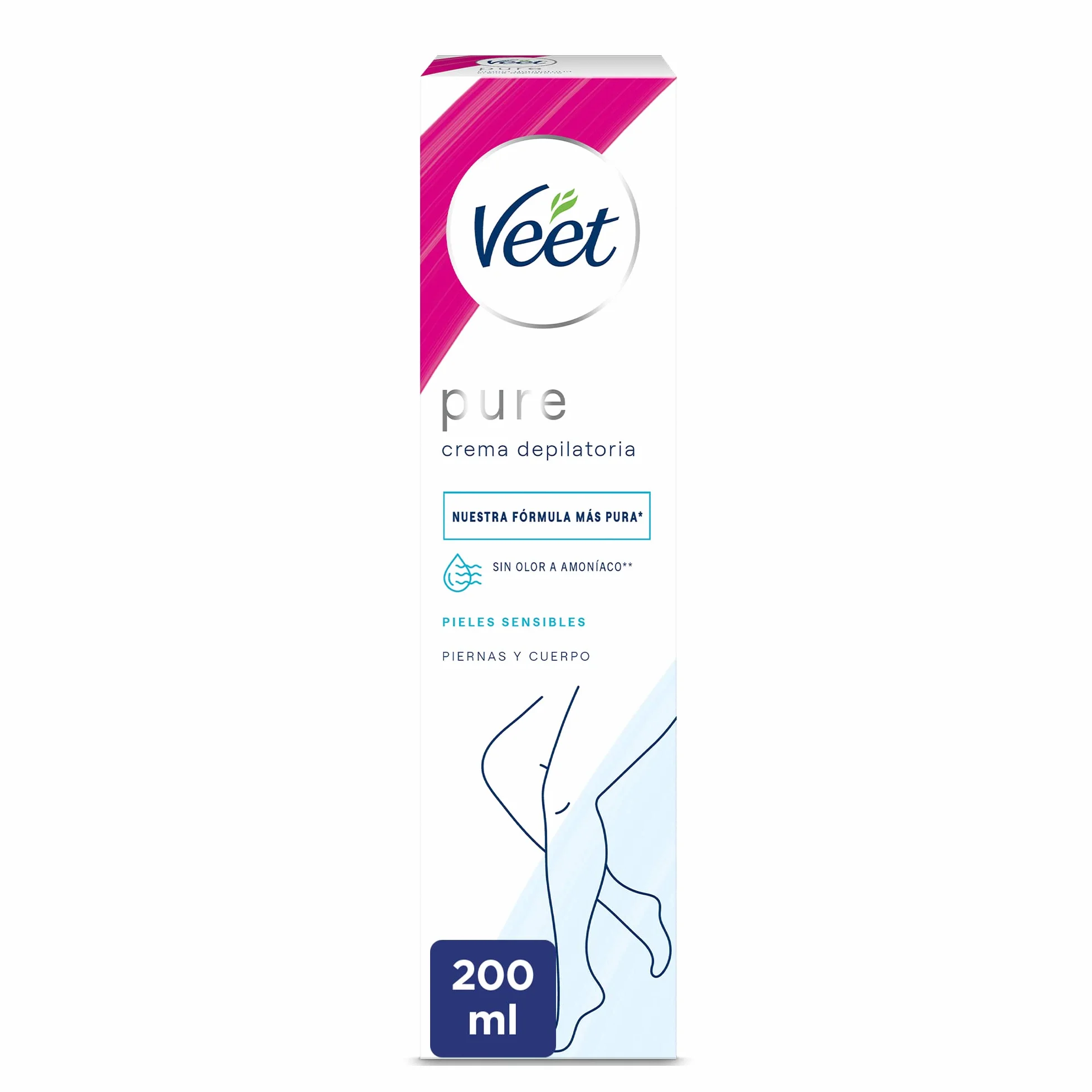 Veet Crema Depilatoria Corporal para Mujer con Aloe Vera y Vitamina E, Pieles Sensibles, 200 ml
