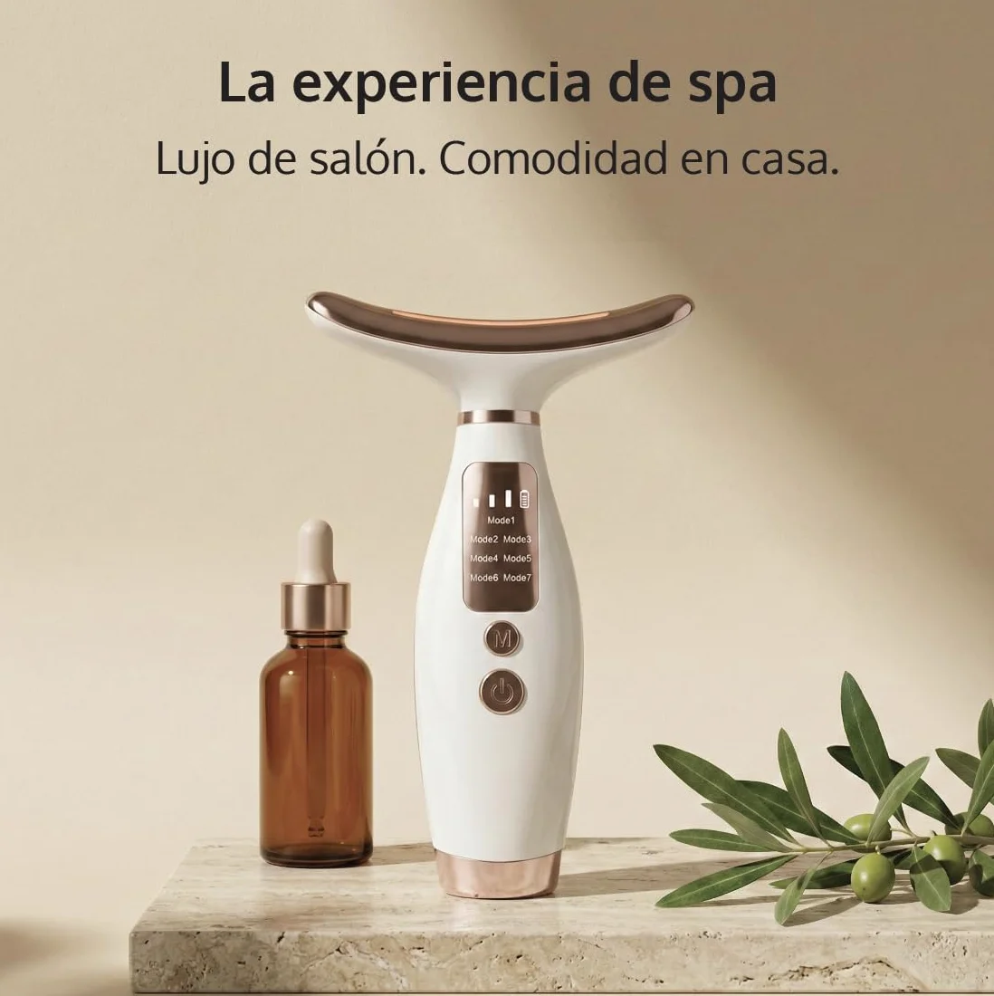 Angelite Masajeador Facial LED Escultor Lifting con Calor Vibración Reafirmante Mandíbula Mejillas 2 Años