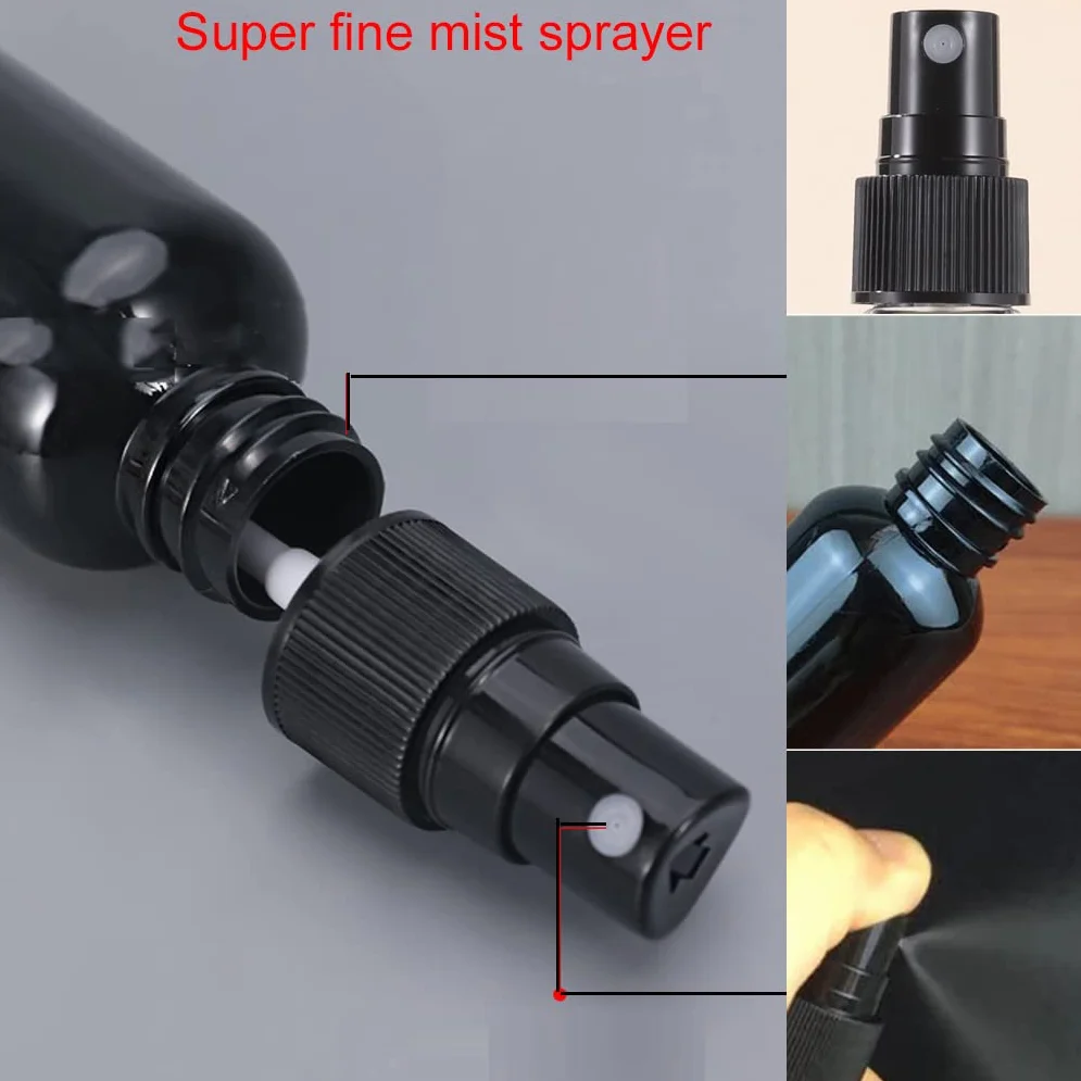 Botellas de Spray Pulverizador 100ml Azul Negro Plastico 24 Piezas para Viaje Cosméticos