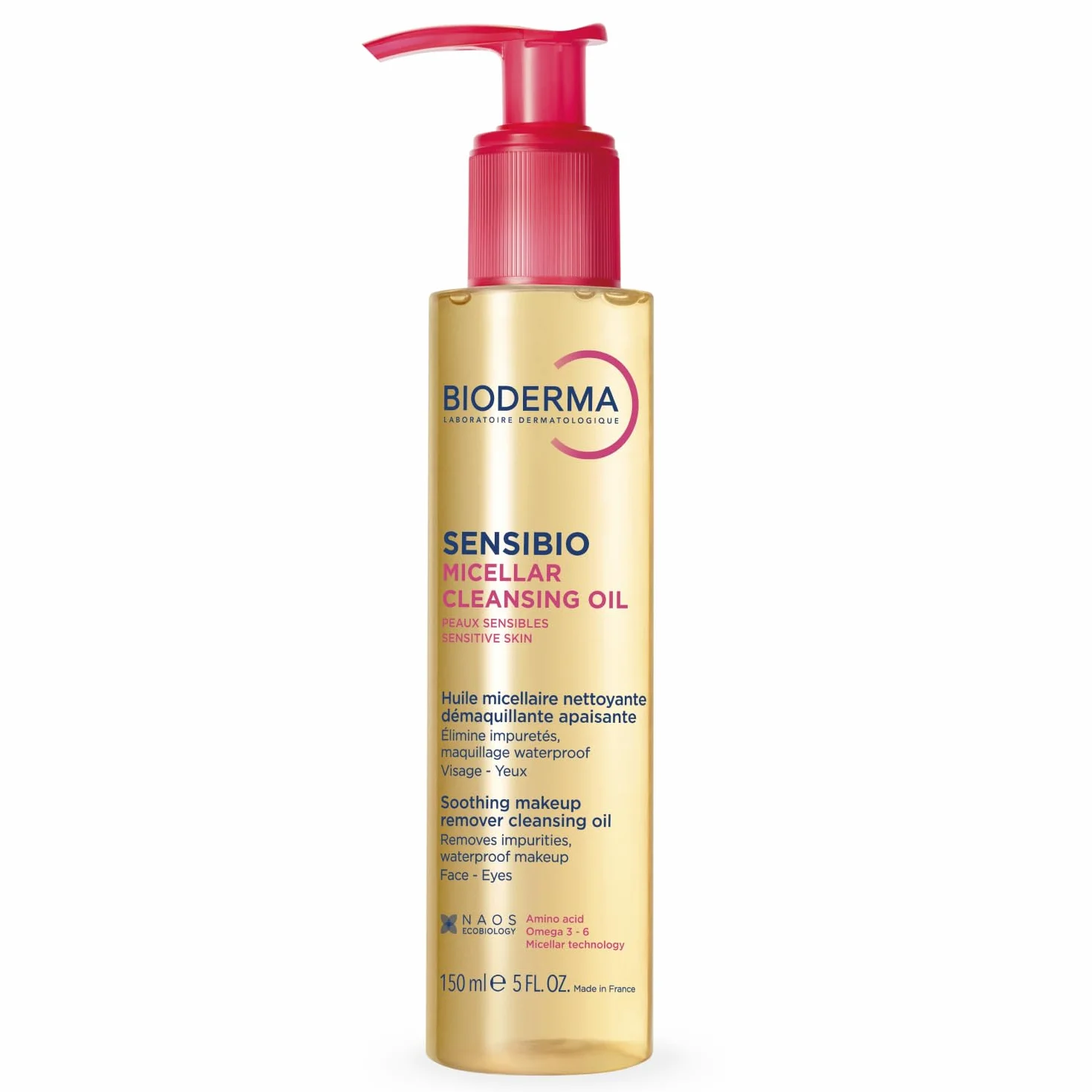 BIODERMA Sensibio Aceite Micelar 150 ml - Limpiador Desmaquillante para Pieles Sensibles