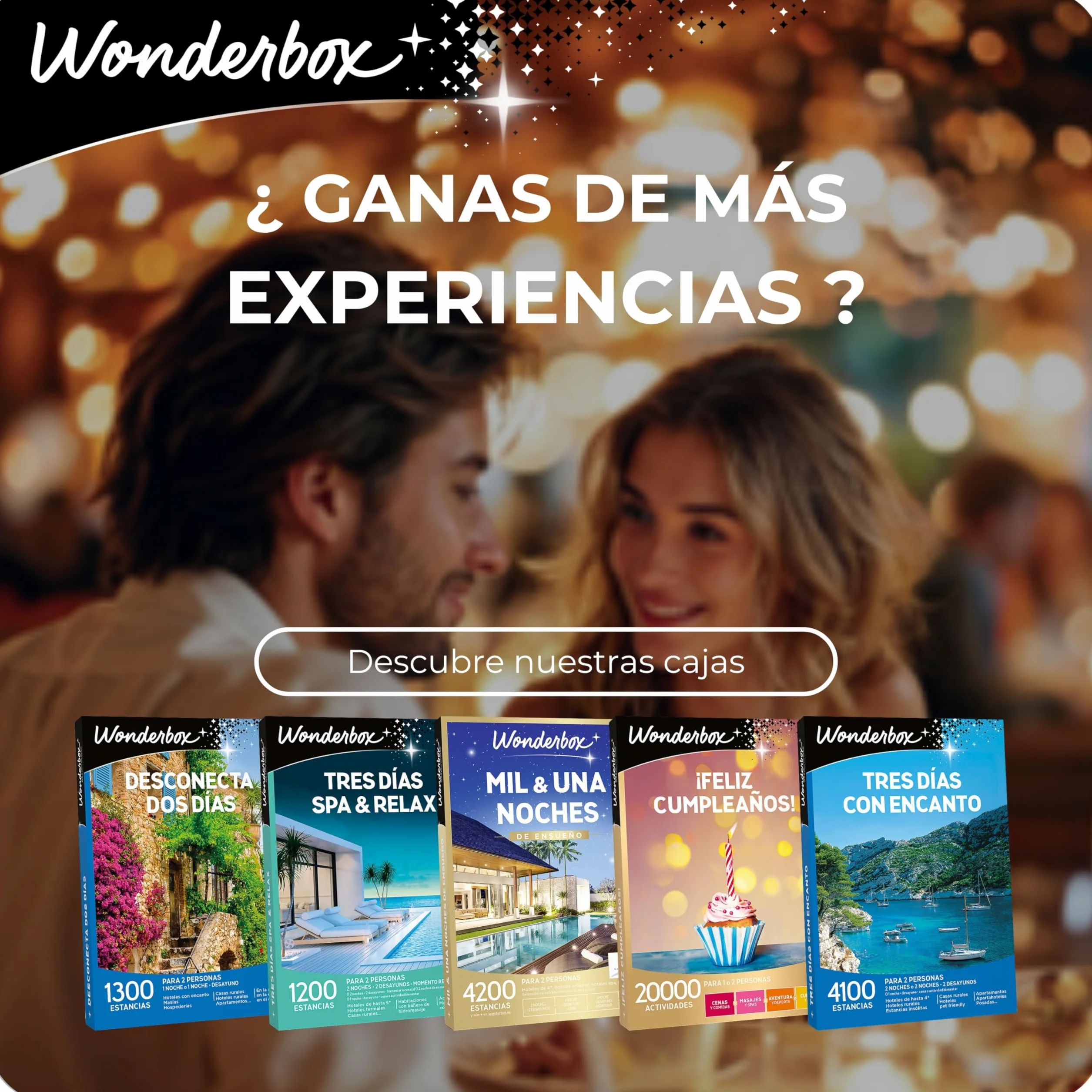 WONDERBOX Caja Regalo Insólito o clásico 800 estancias hoteles 4 Estrellas cabañas Casas Rurales SPA