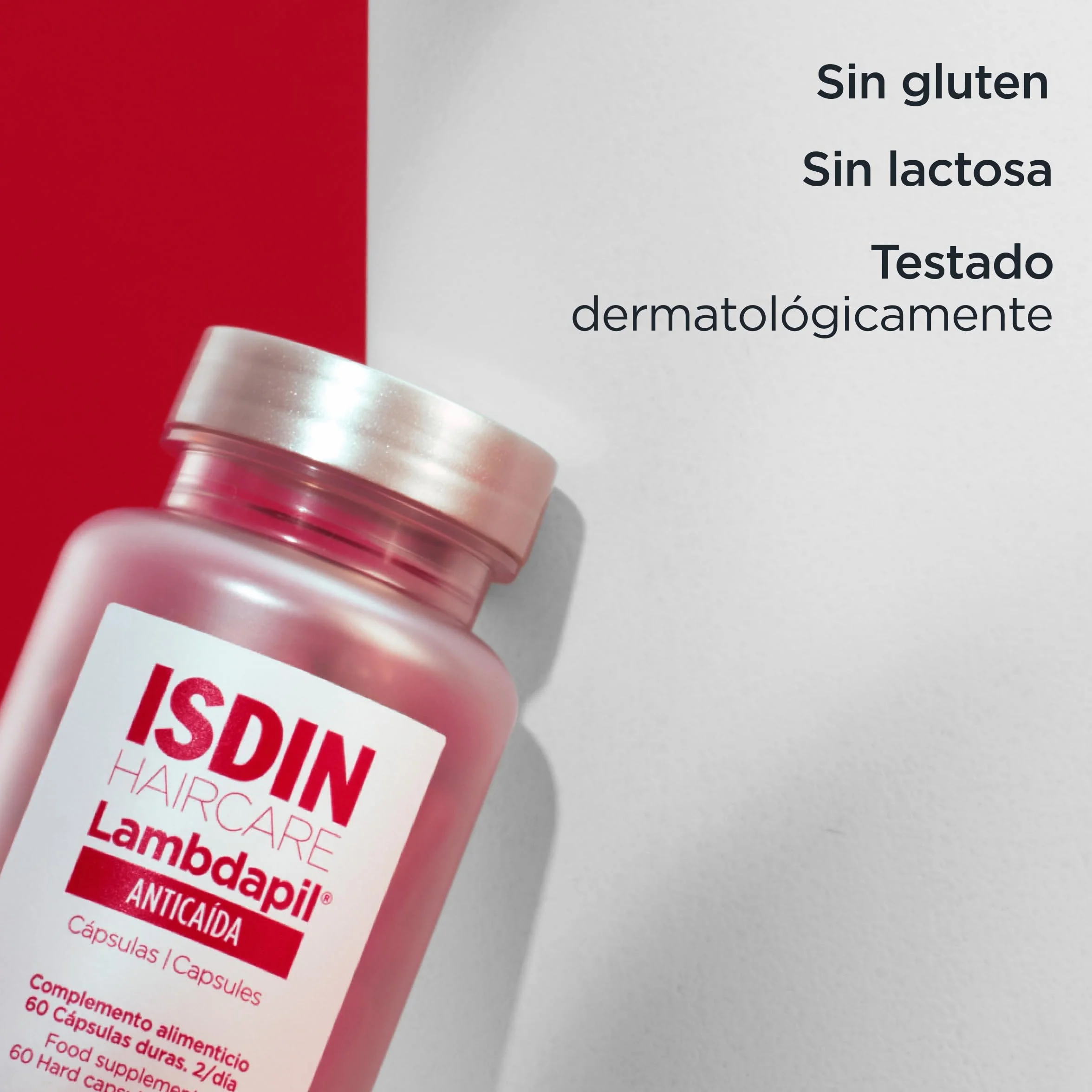 ISDIN Lambdapil 180 Cápsulas Anticaída del Cabello,Duración 3 meses,Complemento Alimenticio para la caída Ocasional del cabello,con vitaminas,minerales y extractos de plantas para un pelo saludable