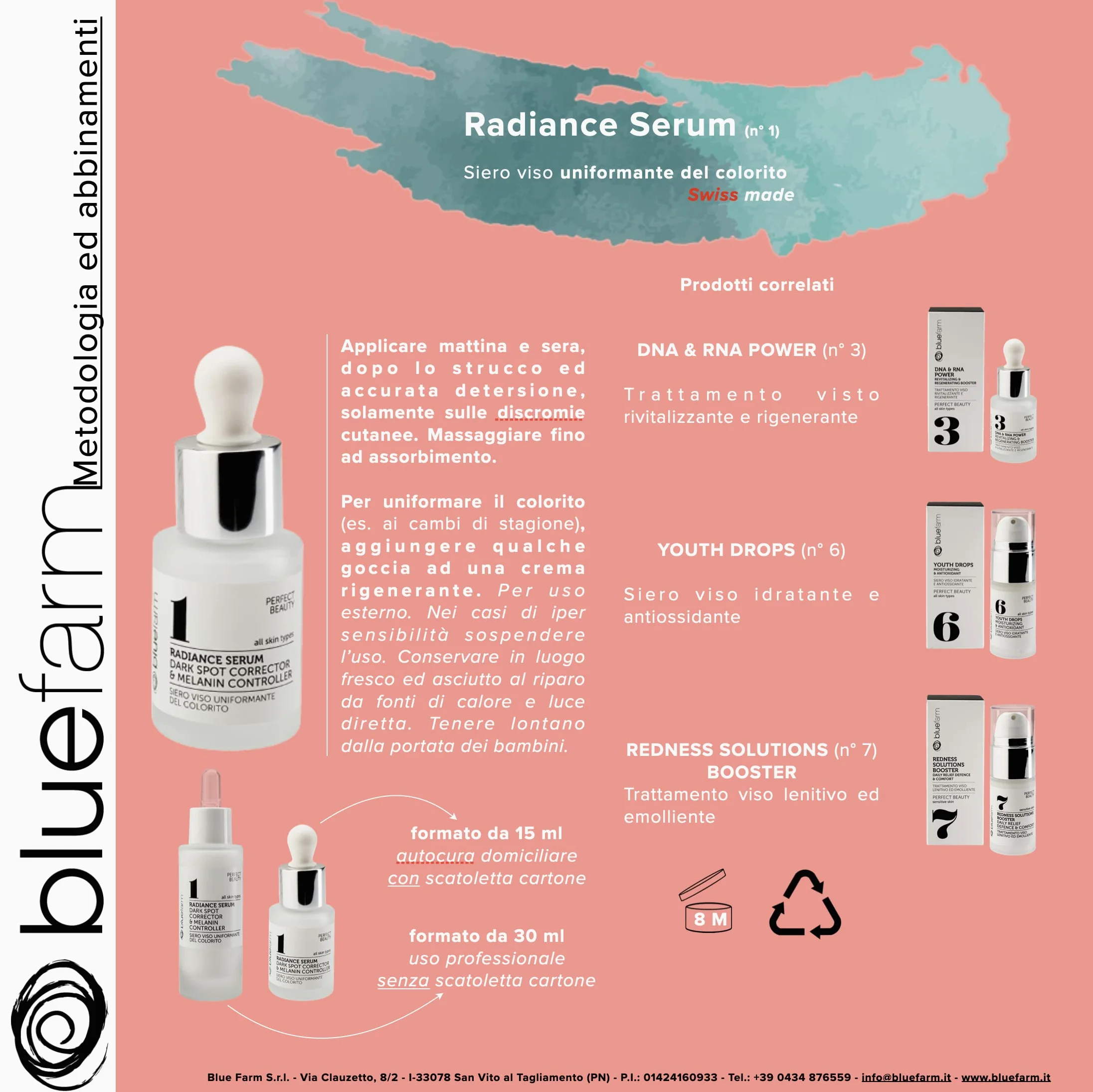GRANJA AZUL | 1 Radiance Serum 30 ml: corrector de manchas y controlador de melanina. Sérum facial uniformador de la tez, perfeccionador de la piel, intensivo, aclarante, reduce las manchas