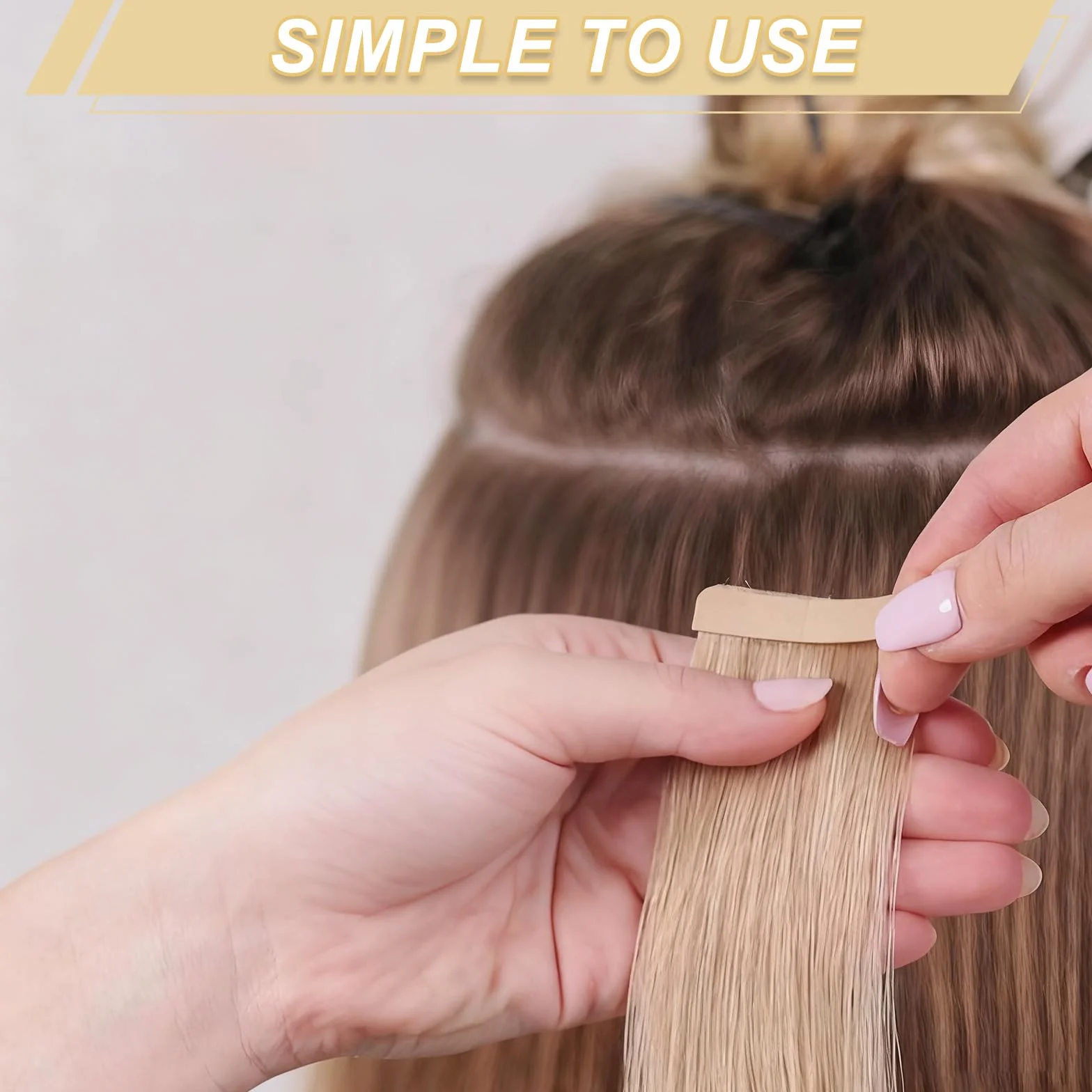 Cinta Adhesiva Doble Cara Profesional para Extensiones de Cabello Natural, 120 Piezas, Marrón