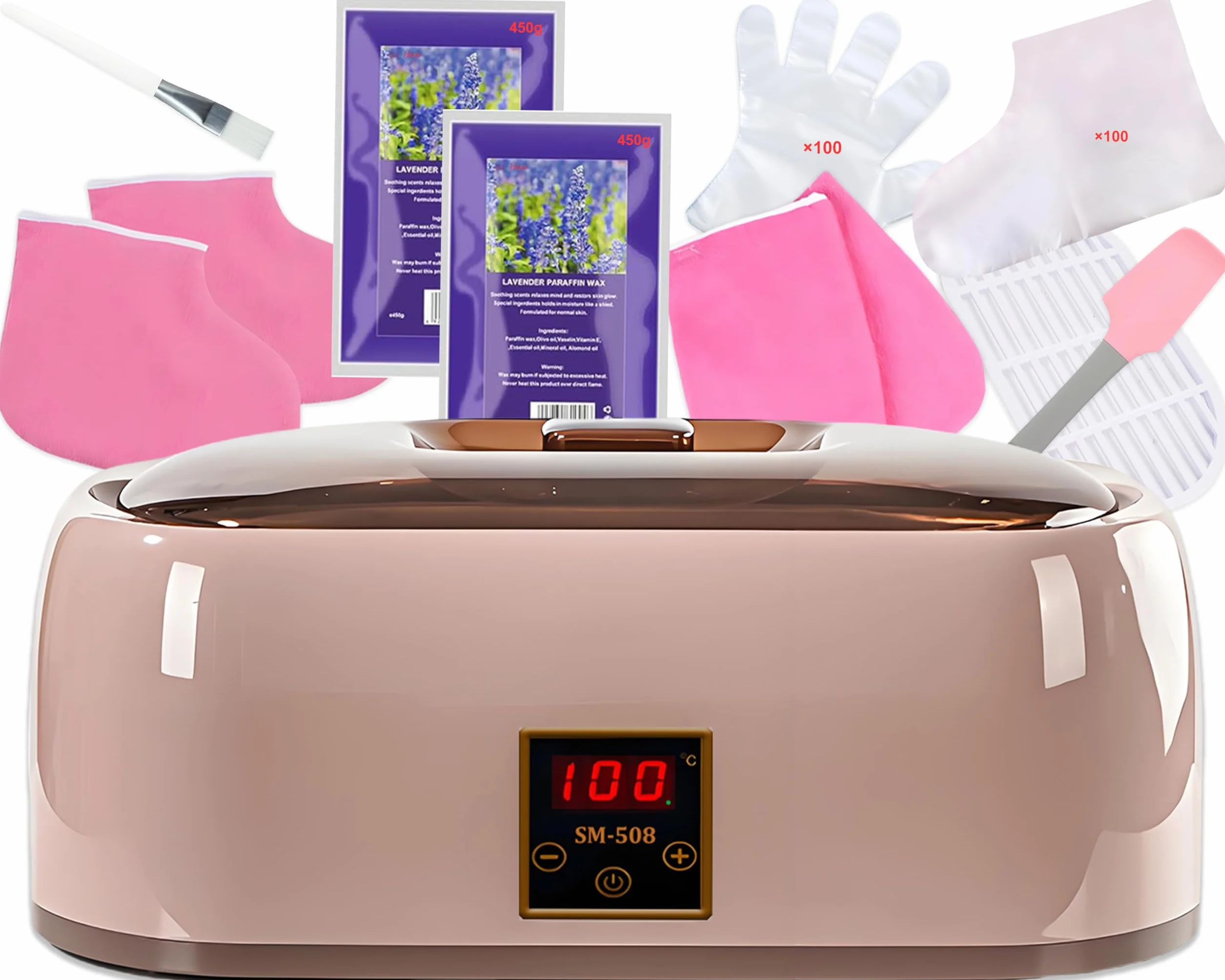 Baño de parafina – Cera de parafina versátil para manos y pies, incluye cera de parafina para baño de parafina, mejorada con tecnología LED de mano