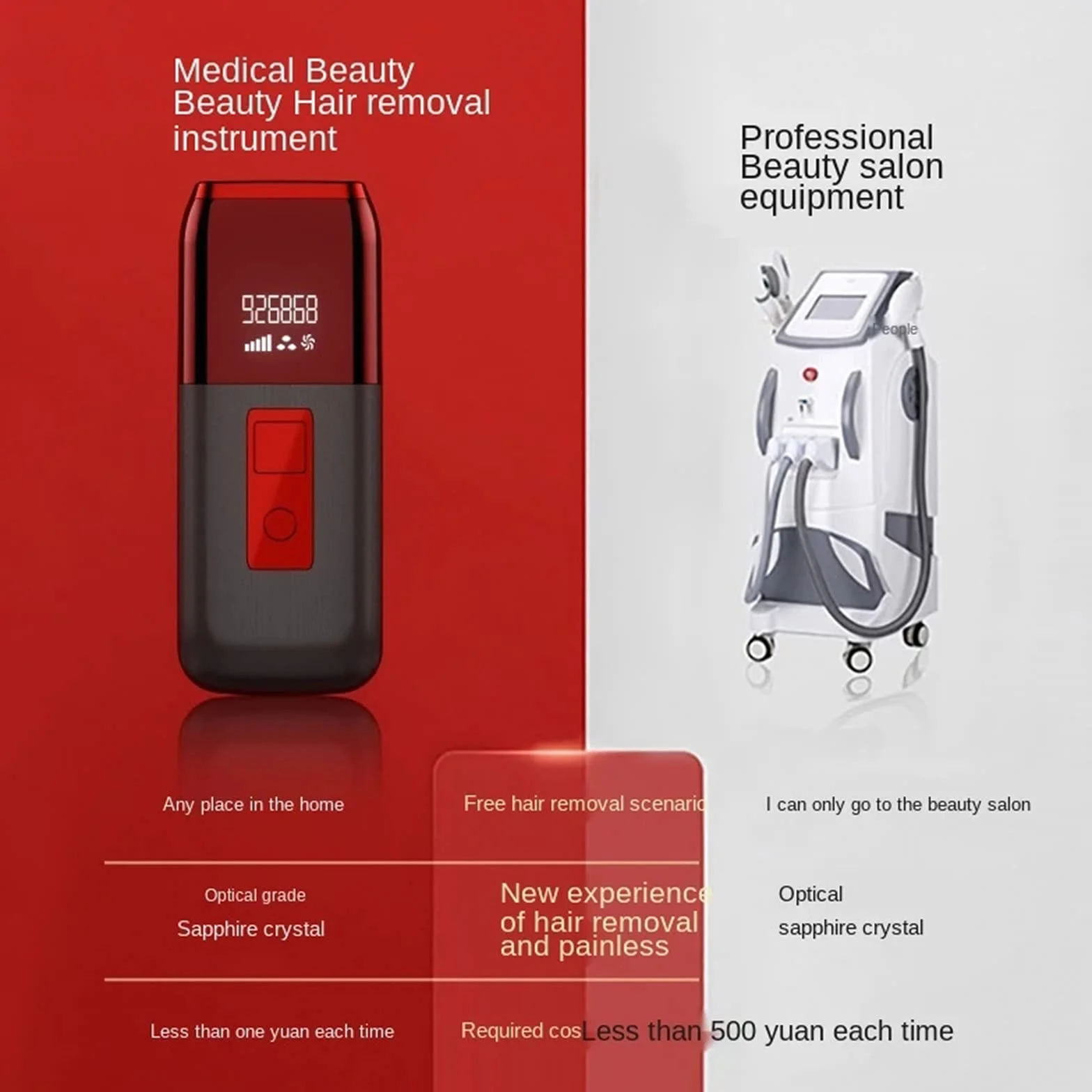 Dispositivo de depilación IPL permanente 999999 Pulsos de luz indoloros para mujeres y hombres, cuerpo, rostro, bikini y axilas