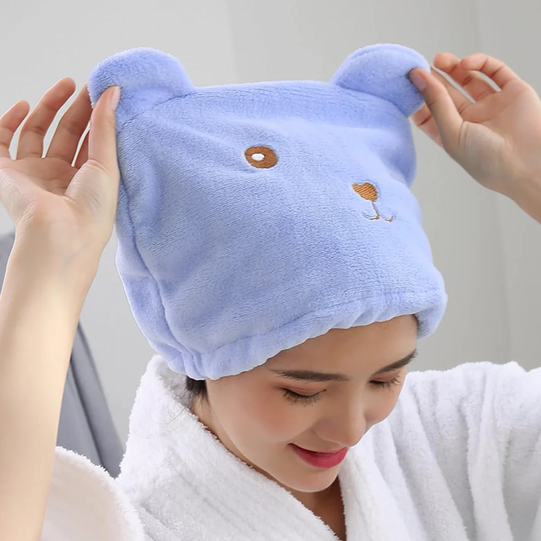 Turbante de microfibra de secado rápido para pelo juego 2 unidades mujeres niños gorros toalla baño