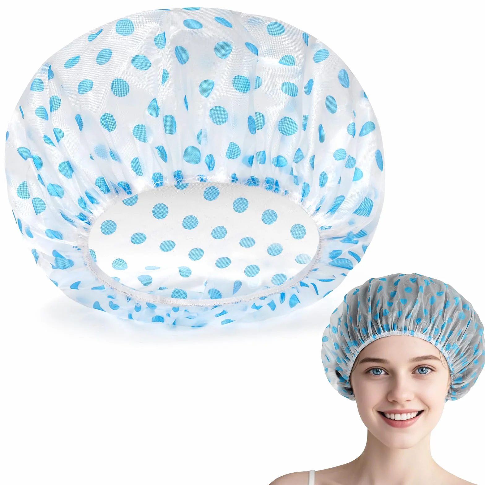 Gorros de Ducha Impermeable Reutilizables Mujer 3 Piezas Elástico Banda para Salón Spa Viajes