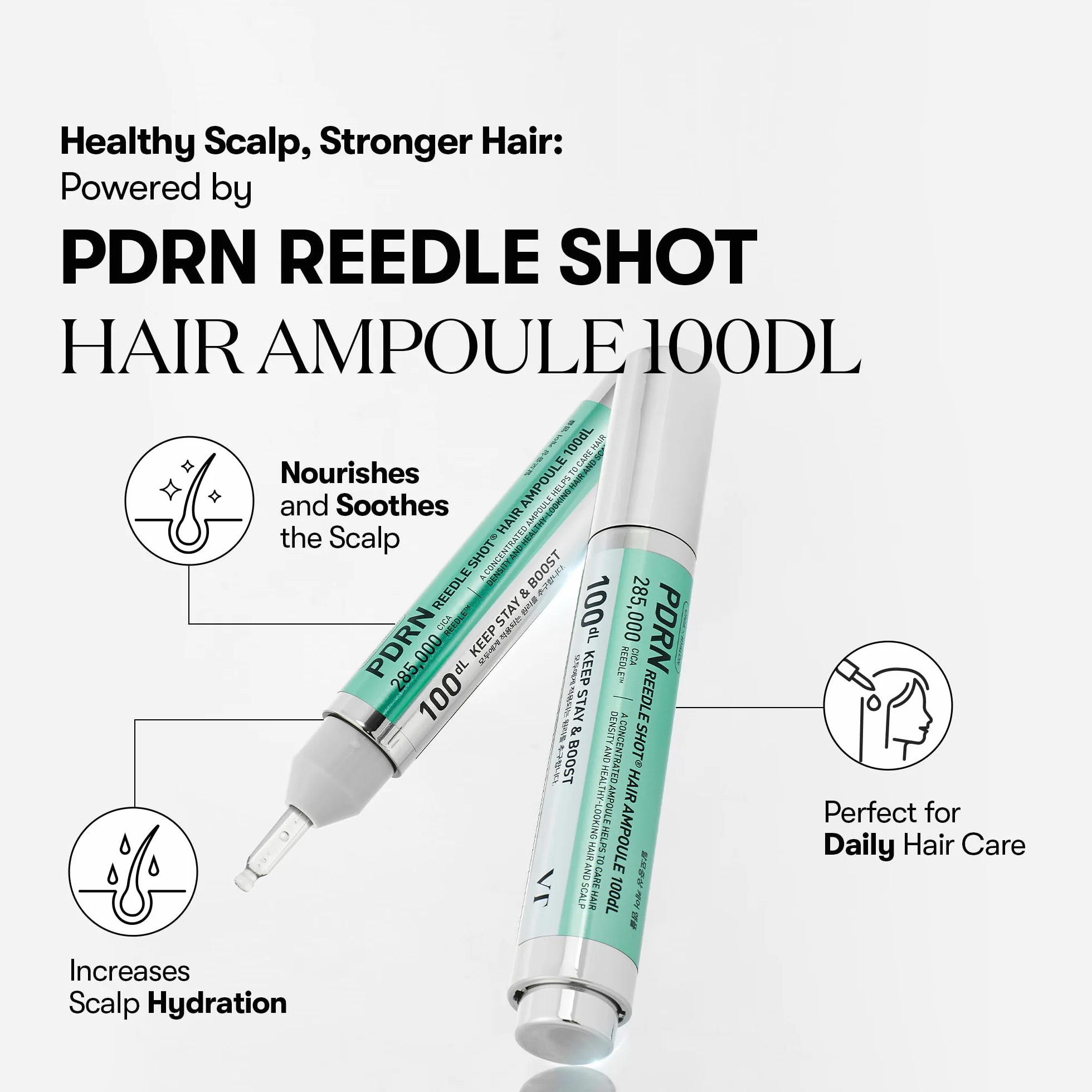 VT COSMETICS PDRN Reedle Shot Hair Ampoule 100dL – Ampolla Capilar con CICA REEDLE™ y PHYTO PDRN Panax