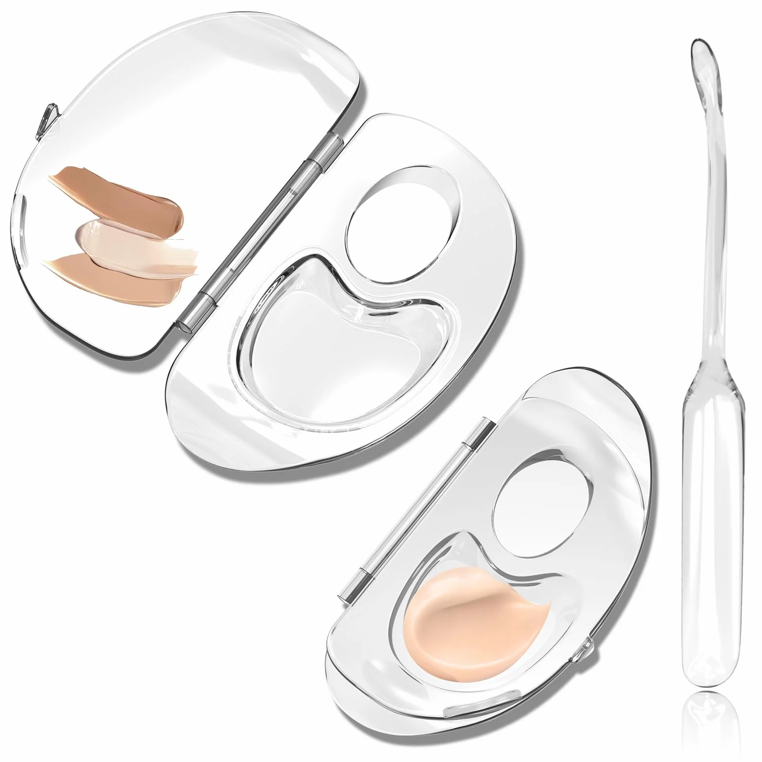 Simpeak Paleta de Maquillaje 3 en 1 con Base y Lápiz Labial, Disco de Almacenamiento para Sombras