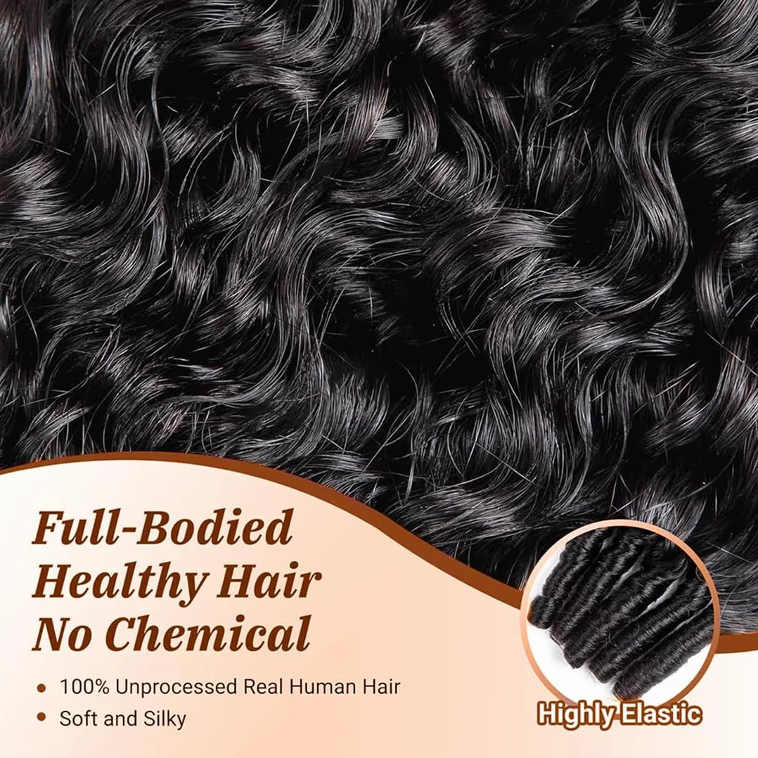 Extensiones de pelo humano rizado de Birmania, extensiones de cabello humano sin procesar, extensiones de pelo humano doble trama de color negro natural, 3 paquetes por paquete, total 150 g