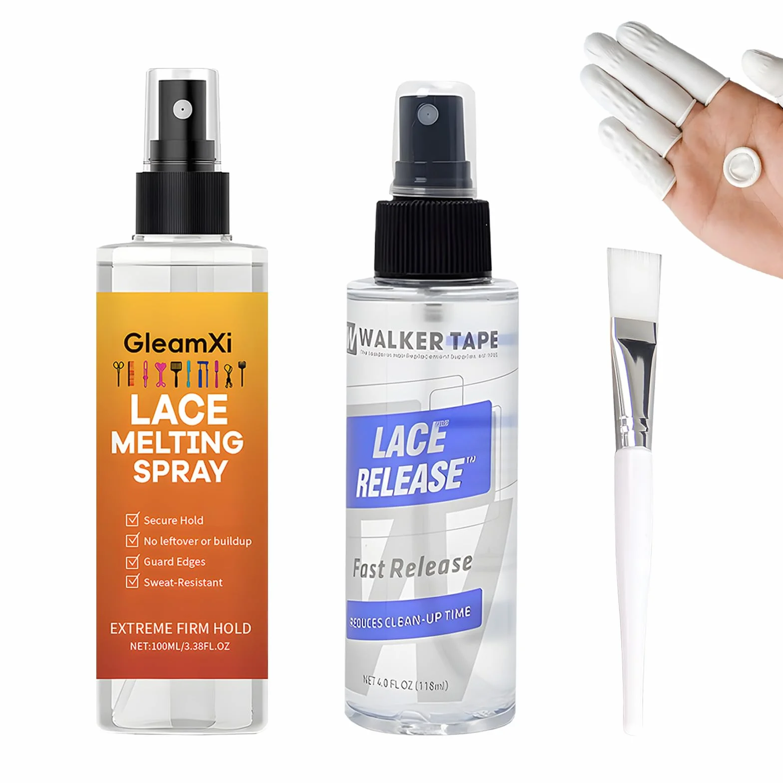 Wig Glue Kit Removedor de Extensiones Adhesivas con Cepillo Aplicador y Cinta