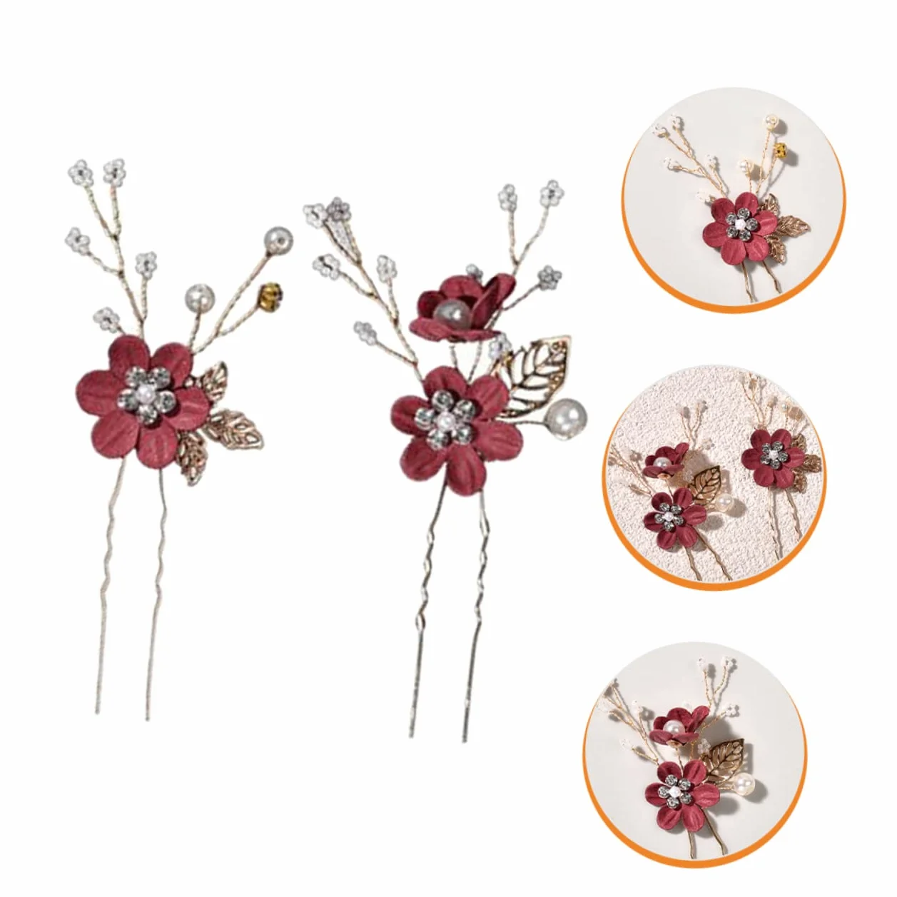 ifundom Horquillas De Pelo Mujer Boda Con Flores 4 Piezas Accesorios Para El Cabello De Novia
