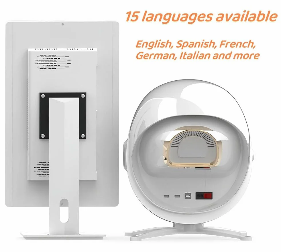 Analizador Facial Profesional de la Piel con Pantalla 21.5" - Cámara 36MP,8 Espectros,3 Modos de Informe,Informes Personalizables,Analizador de Piel 3D para Uso Profesional‌,White