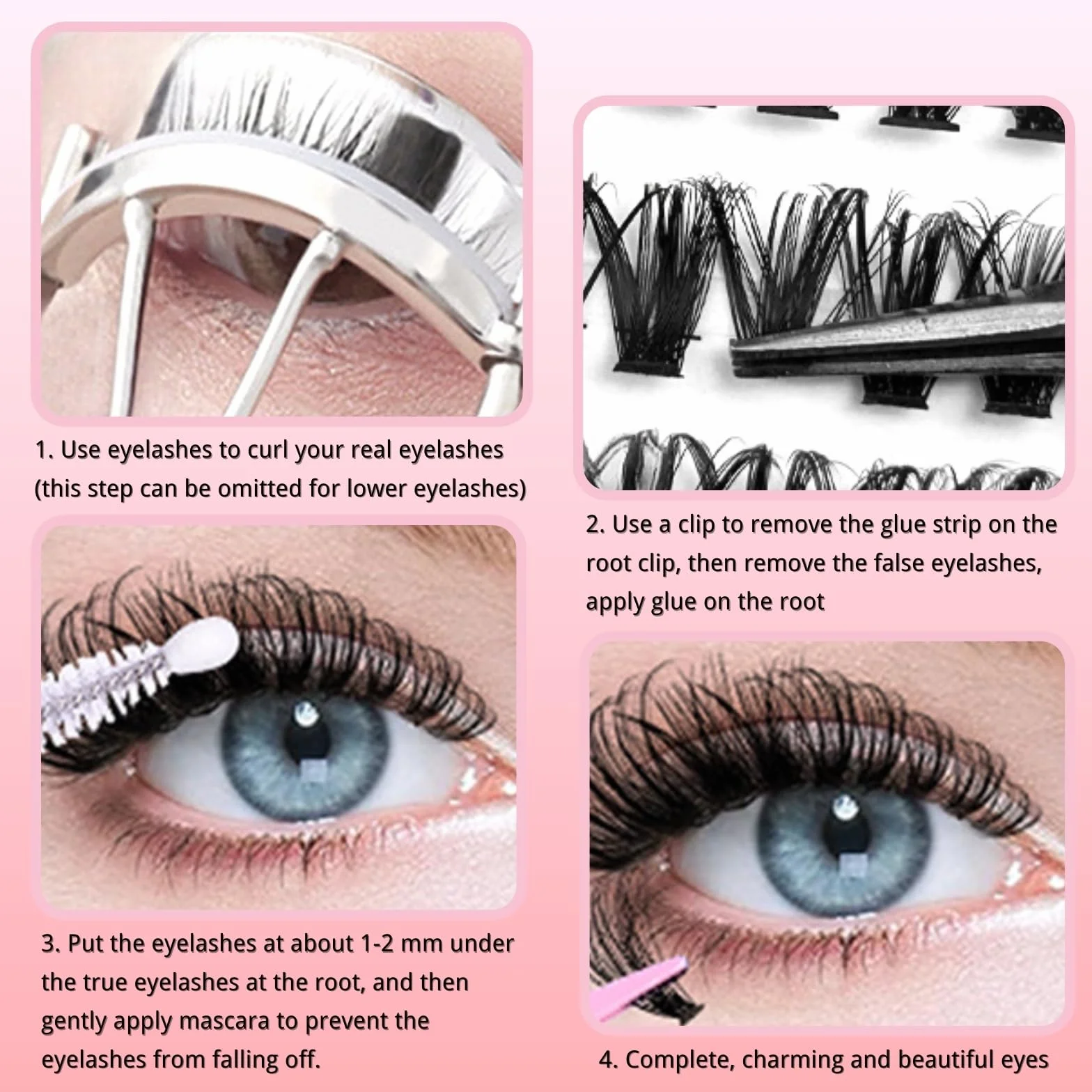 KEYRI 580 Piezas Pestañas Postizas 30-40-50-60-80-100D Curl Lash Lift Kit Extensiones de Pestañas 8-16mm Mix