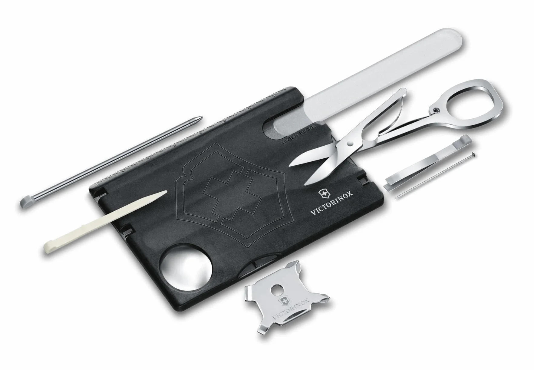 VICTORINOX Navaja suiza de bolsillo Swiss Card Lite, Swiss Card Lite, 13 funciones, multiherramienta con hoja en punta, destornillador 5 mm, tijeras