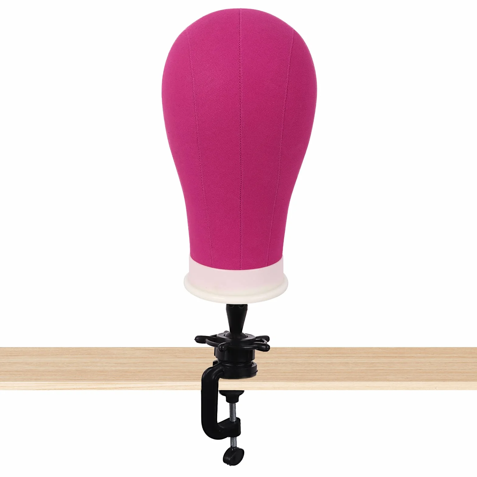 MapofBeauty 22 Pulgadas Lienzo Block Jefe Peluca con Stand para Making Pelucas Mannequin Visualización Styling (Magenta)