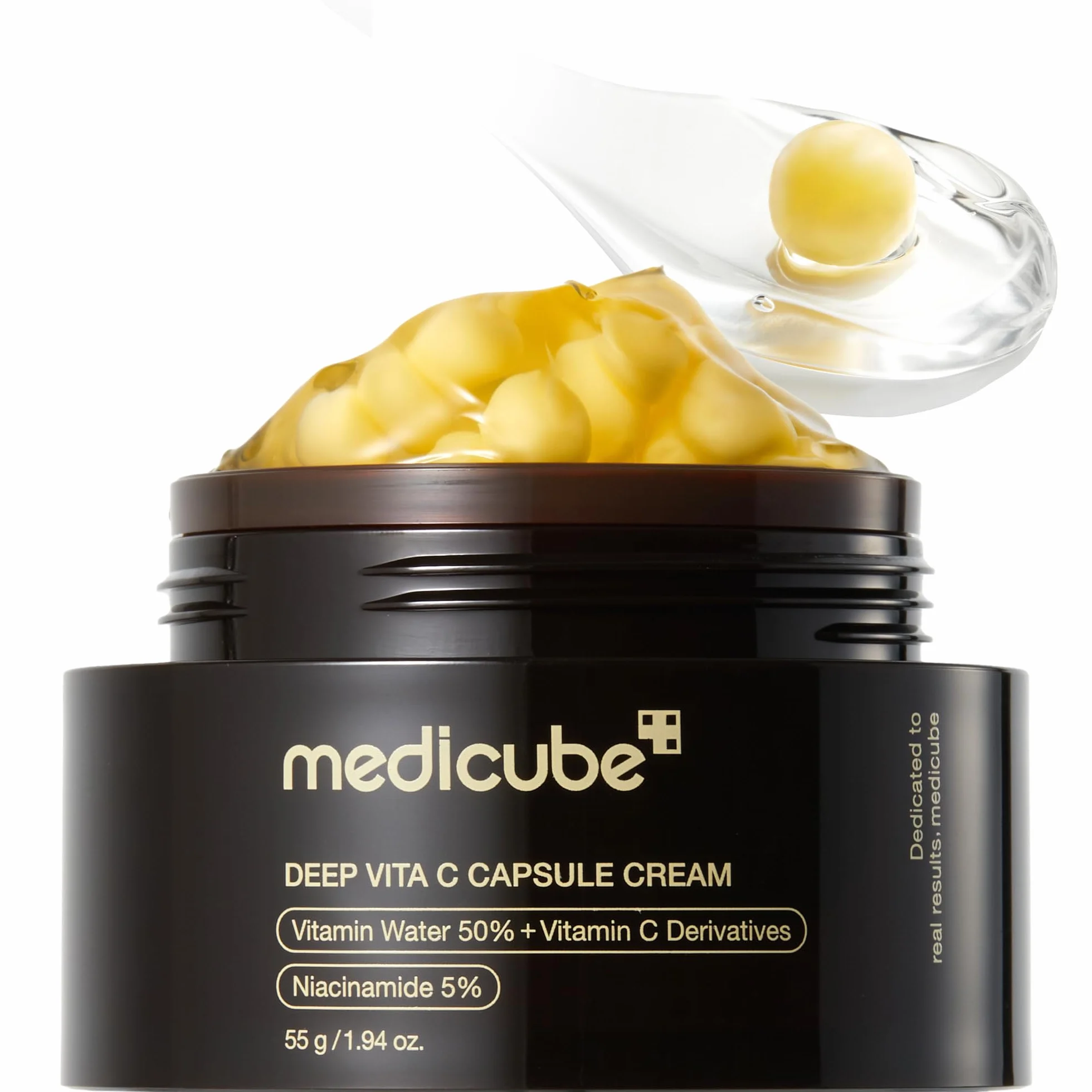 Medicube Hidratante Facial Deep Vitamin C Golden Capsule, Cápsulas Liposomales Para Arrugas, 1.94 Onzas