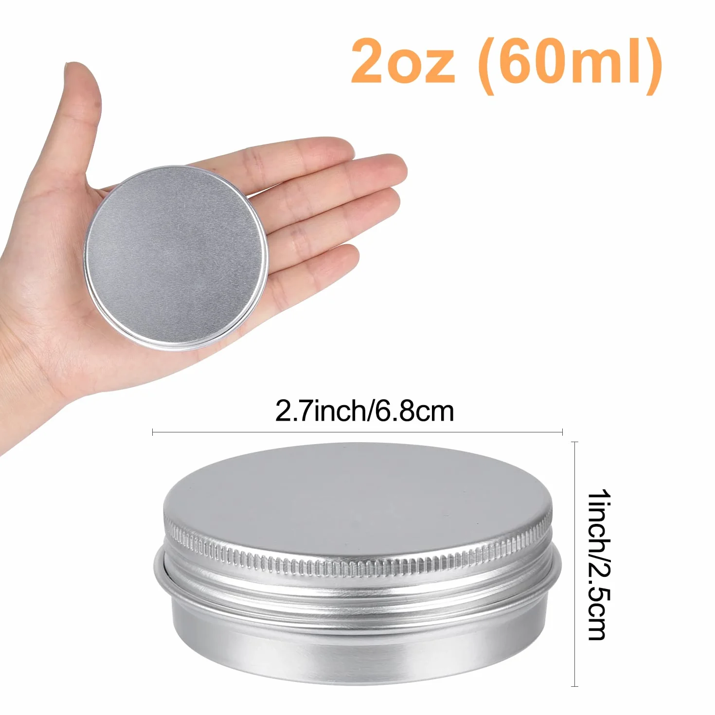 Sopito 24 Piezas 60ml Aluminio Latas Redondas de Metal con Tapa roscada para Velas, Bálsamos, Cosméticos