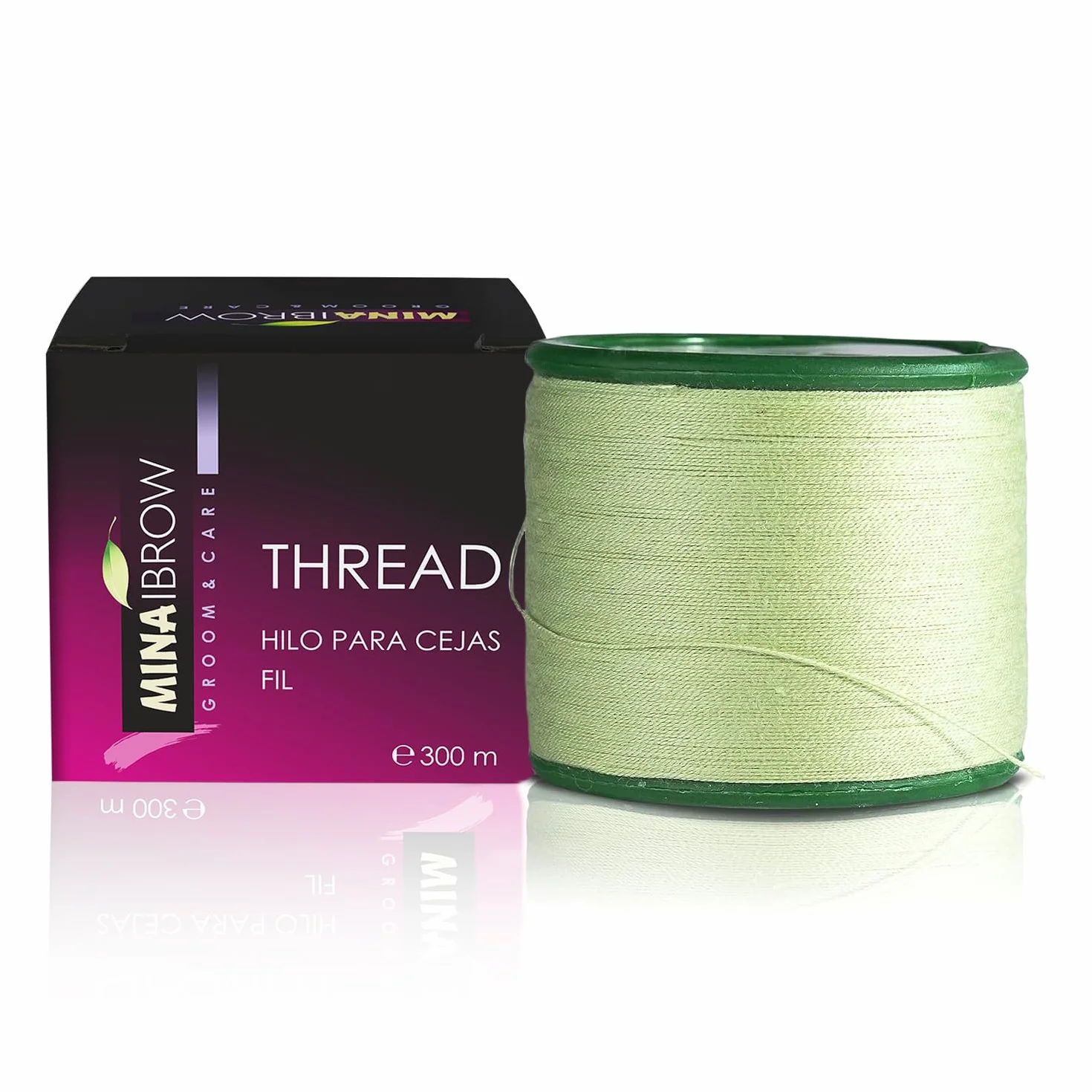 Mina Thread 1 Carrete x 300 m | Hilo de enhebrar Cejas | Hilo de algodón orgánico 1 Unidad