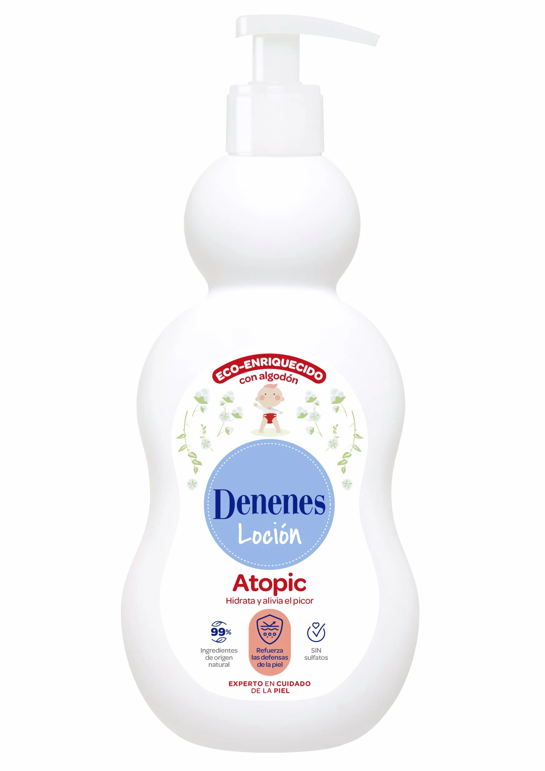 Denenes Atopic Loción Hidratante Algodón Ecológico 400 ml Sin Sulfatos Pieles Sensibles